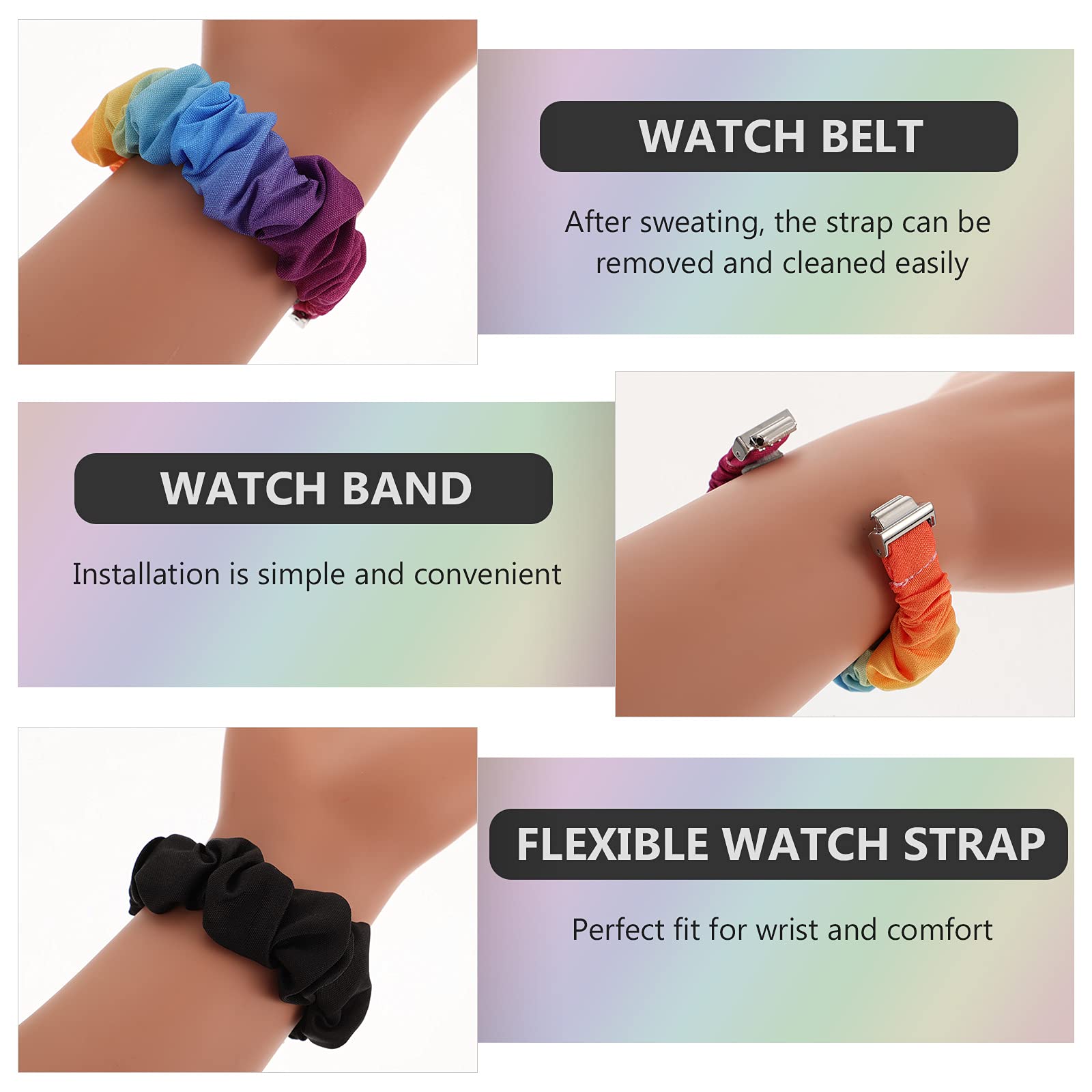 Premium Elastic Watch Bands 2-Pack - Soft Comfortable Replacement Straps for Fitbit Inspire - Stylish Watch Accessories for Workout, Running & Everyday Wear