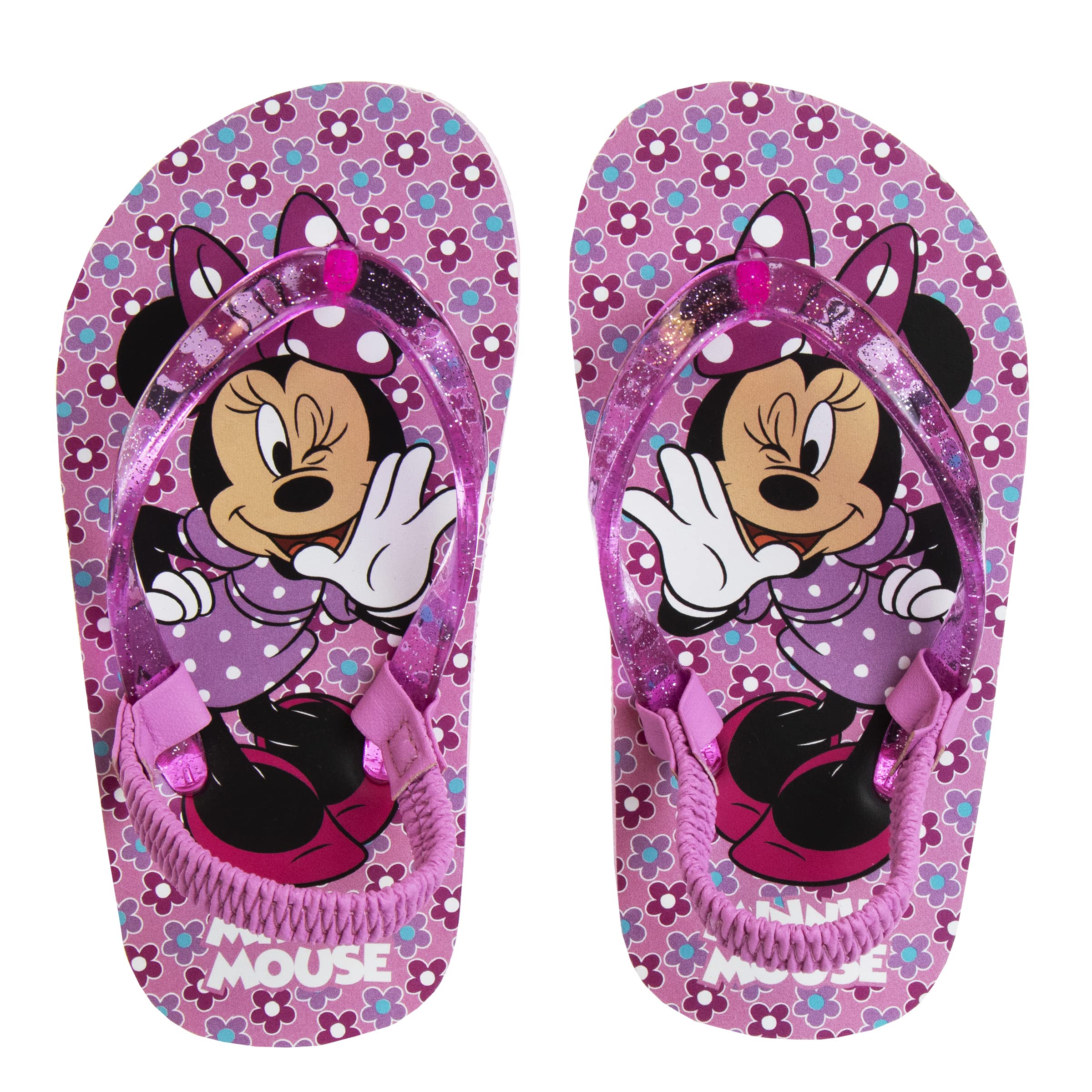 Disney Kids Flip Flops - Minnie Mouse Mickey Moana Toy Story Elsa Frozen Cars Encanto Princess Sandals | Quick Dry Water Shoes for Beach, Pool & Summer | Toddler to Little Kid Sizes | Perfect for Vacation, Swimming & Outdoor Play