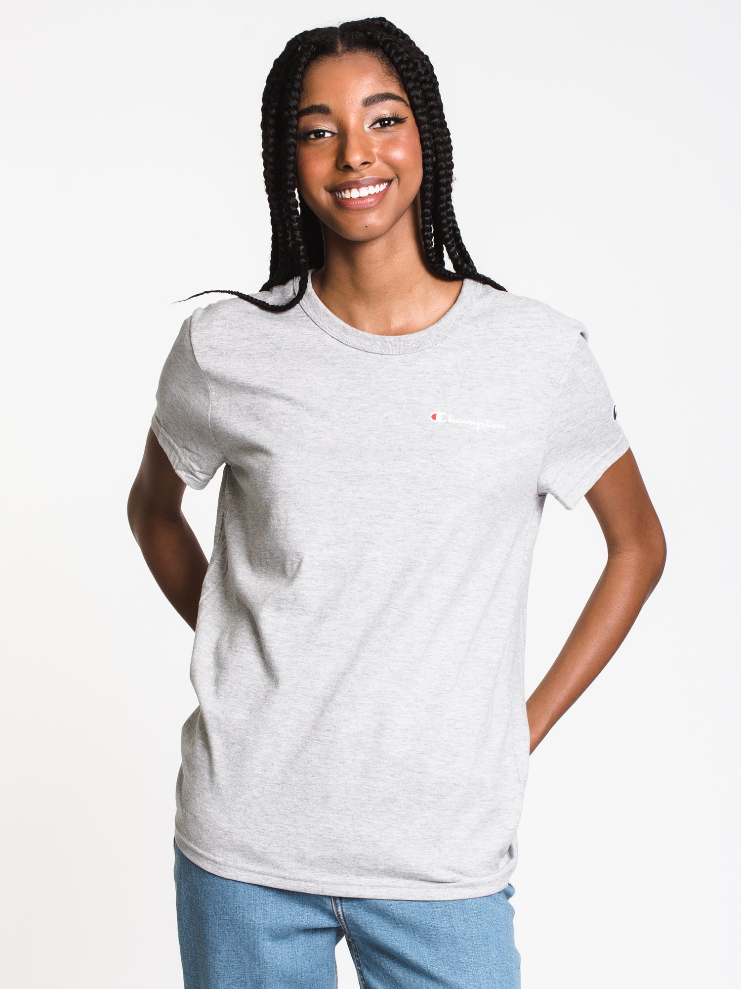 Champion Men's Boyfriend Fit T-Shirt - Soft Cotton Relaxed Fit Tee for Casual Wear & Everyday Outfits