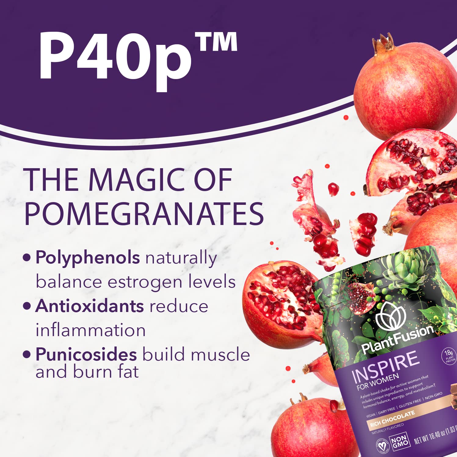 PlantFusion Inspire Plant Protein Powder for Women - Low Carb Vegan Protein Powder for Lean Muscle & Weight Management - Keto Friendly, Gluten Free, Soy Free, Dairy Free, Sugar Free, Non-GMO - Creamy Vanilla Bean Flavor (1 lb) | Perfect for Post-Workout Recovery, Smoothies & Healthy Meal Replacement