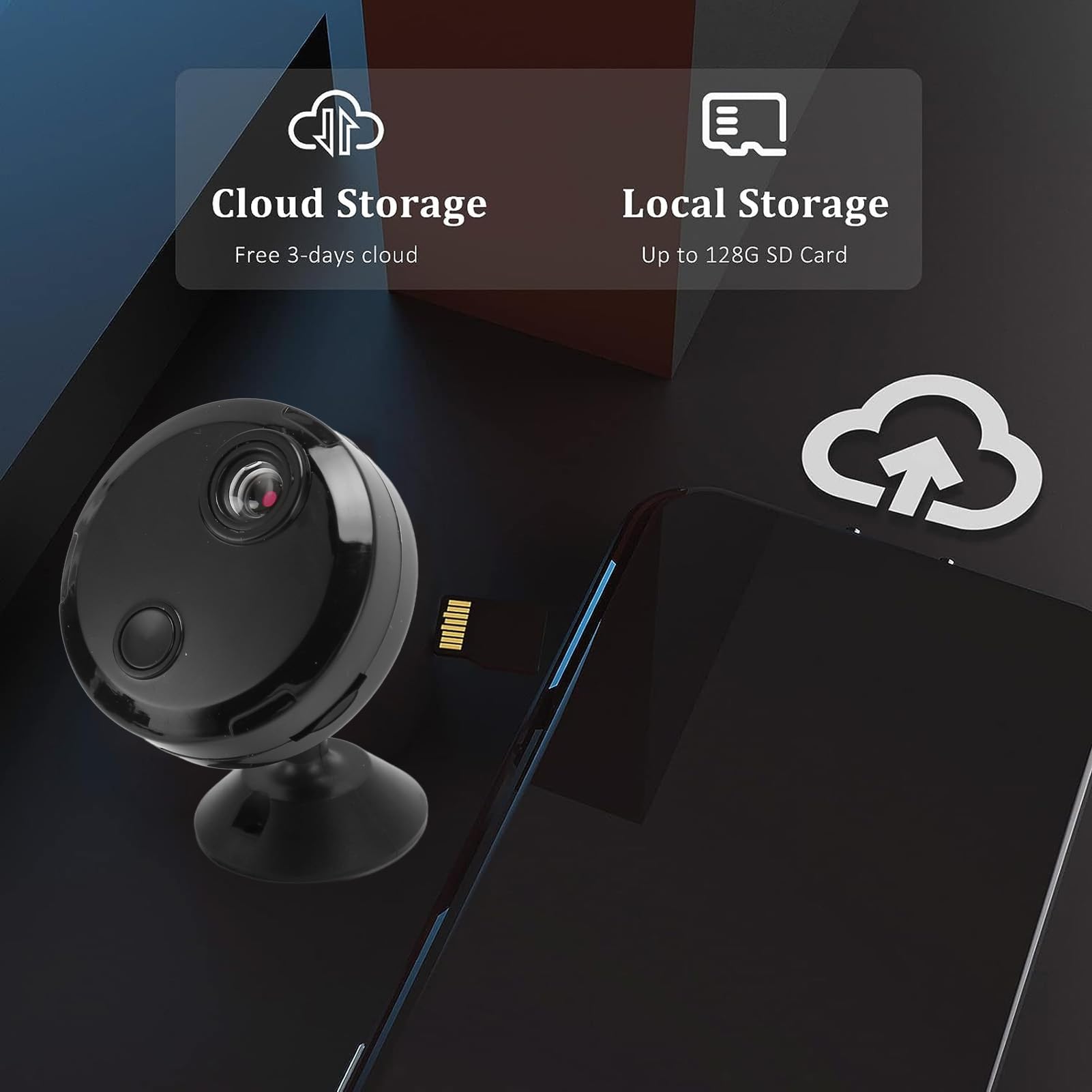 Mini WiFi Camera 1080P HD - Wireless Security Camera with Motion Detection & Night Vision, Compact 1.8 Inch Design for Home & Office Surveillance, Long Battery Life, Smart Alerts - Perfect for Indoor Monitoring, Baby/Pet Watching, and Property Protection