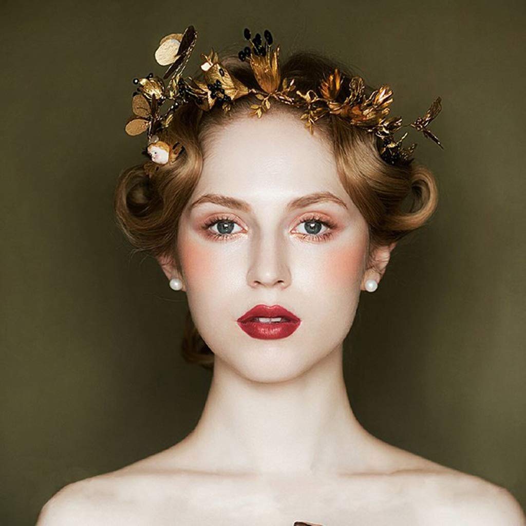 Vintage Bridal Hairband Wedding Crown Tiara - Butterfly Leaf Headband for Brides - Handmade Wedding Dress Accessories - Perfect for Bridal Showers, Weddings & Photo Shoots