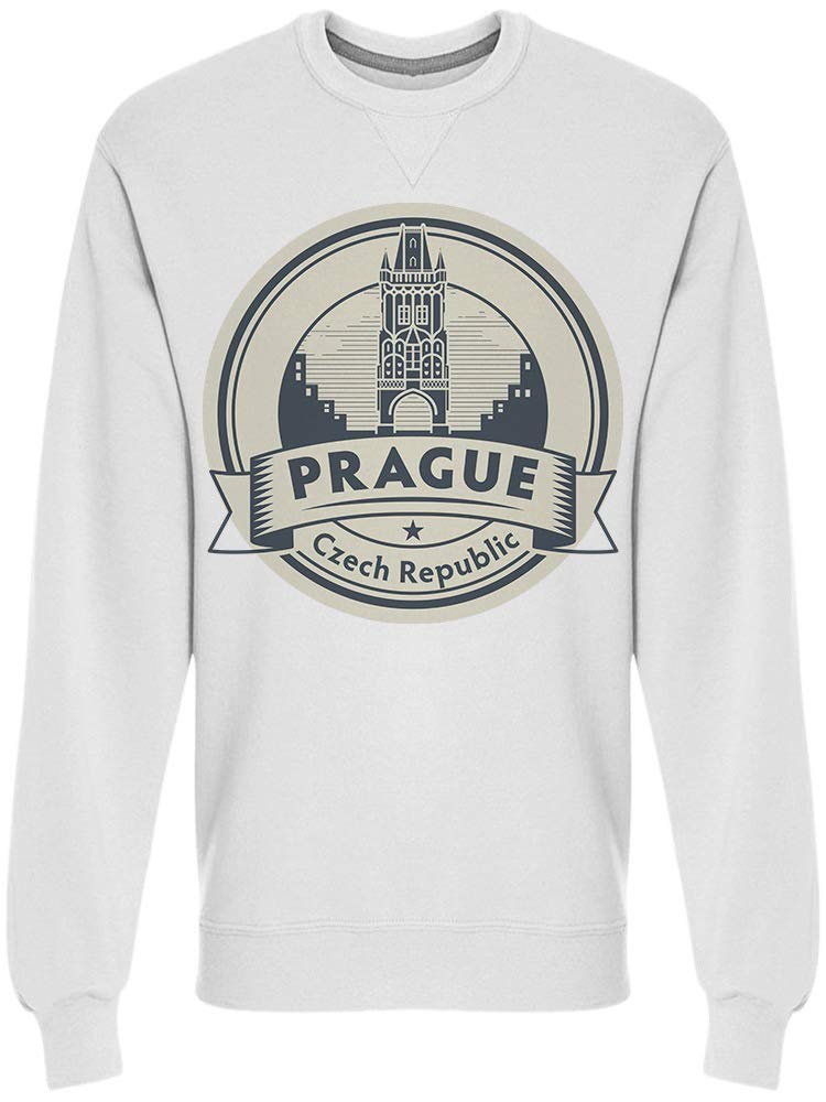 Prague Skyline Sweatshirt for Men - Vintage Czech Republic Travel Souvenir & Gift | Casual Wear for Travel, Sightseeing & City Exploration