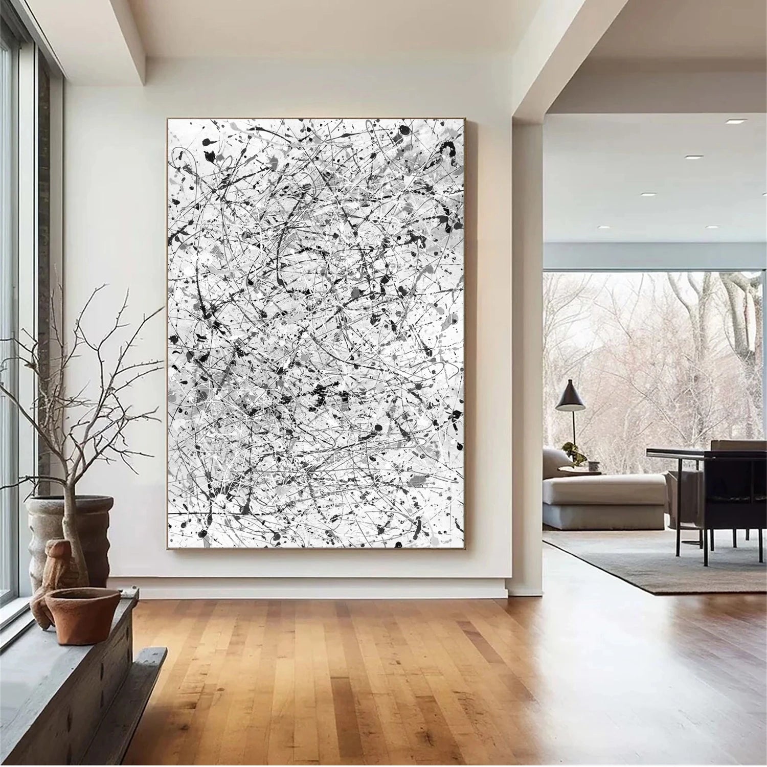 Pollock Art #JP016 - Abstract Drip Painting Canvas Wall Art for Home & Office Decor | Modern Artwork for Living Room, Bedroom, or Office