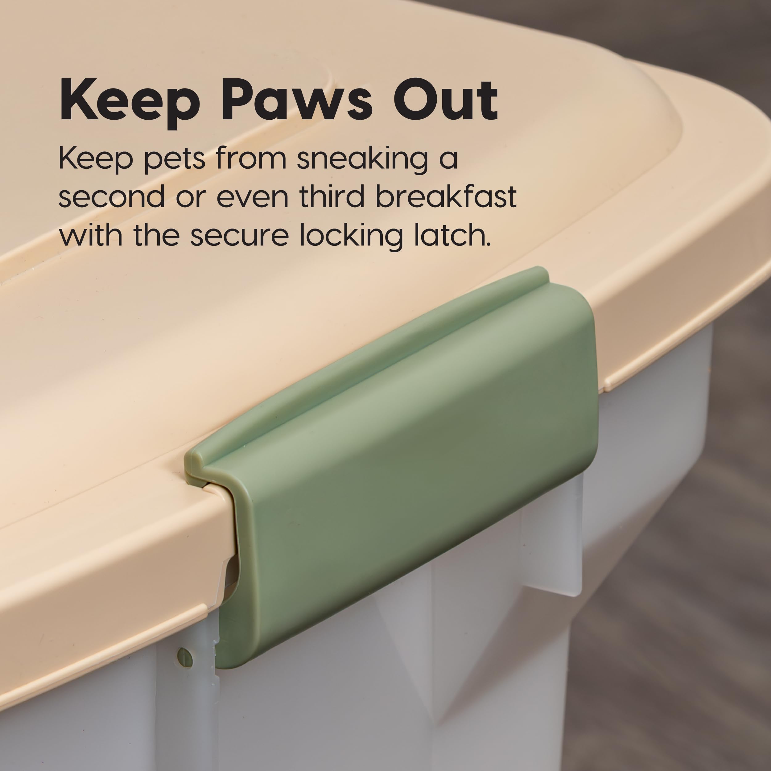 IRIS USA WeatherPro Airtight Pet Food Storage Container - 58 lbs Capacity with Wheels for Easy Mobility | Translucent Design in Clear/Almond | Keep Dog, Cat & Bird Food Fresh | Ideal for Home, Garage or Pet Store Storage