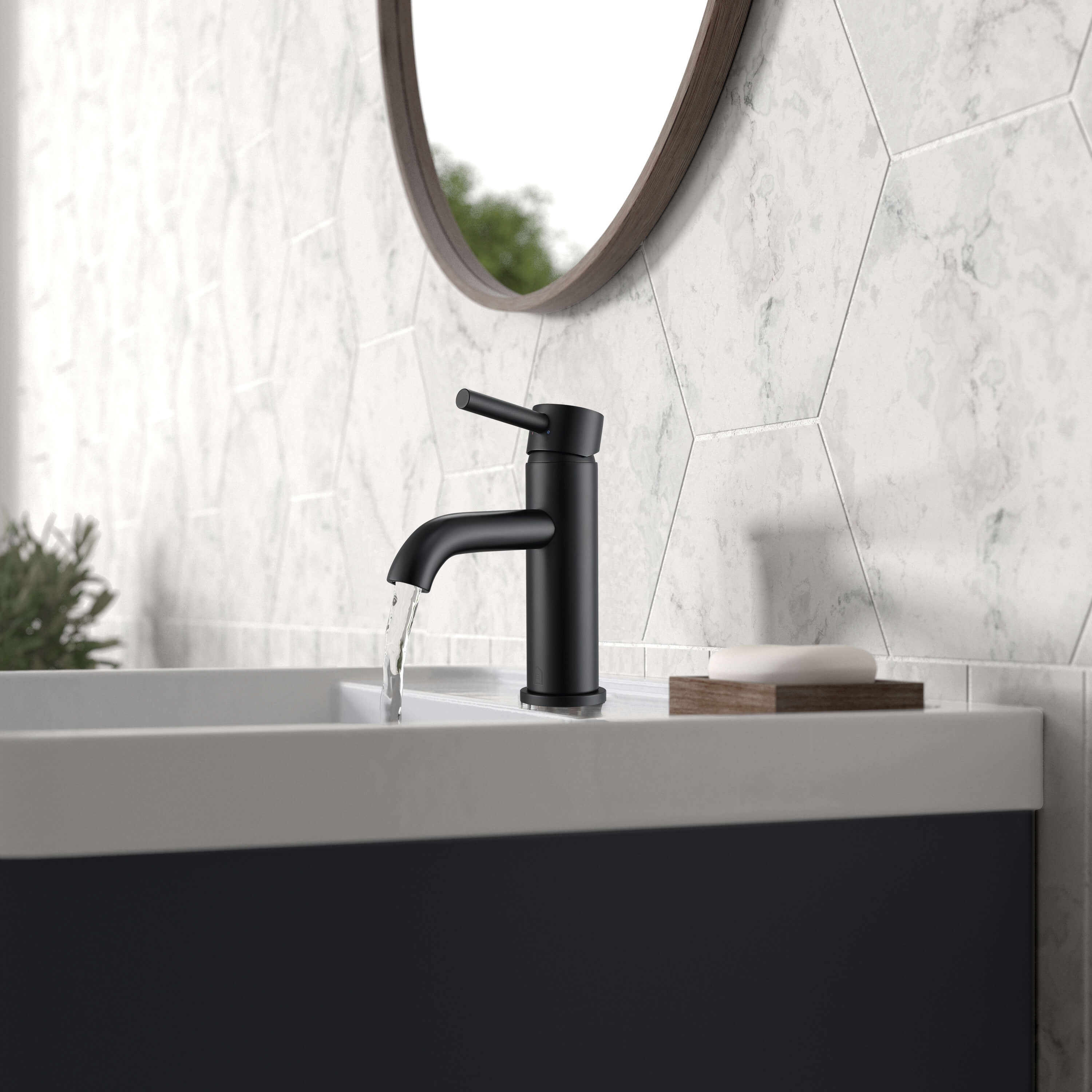 Premium Matte Black Single Lever Bathroom Faucet - Valencia Series - Modern Water-Saving Design for Bathroom Sink & Vanity - Easy DIY Installation & Durable Finish