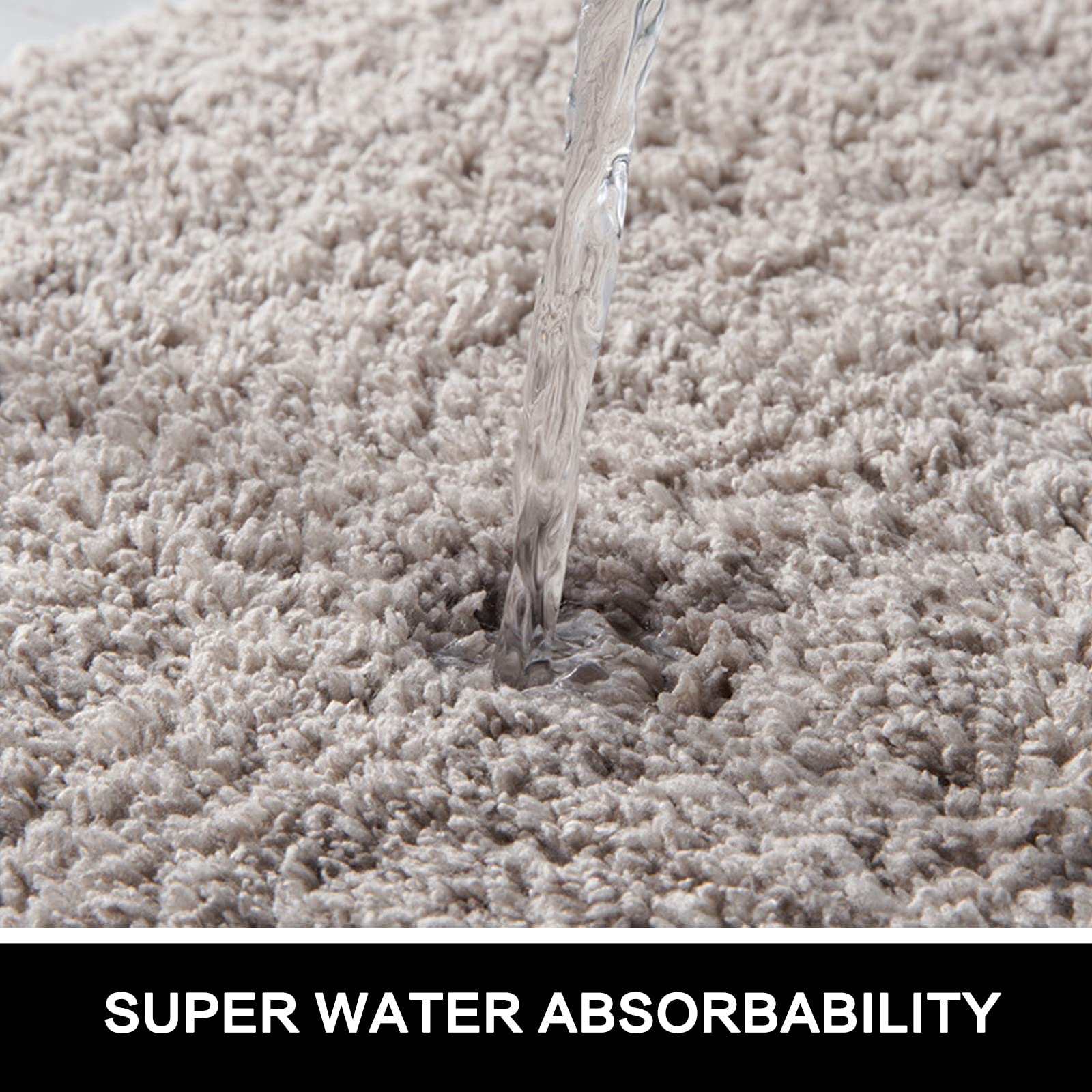 Non-Slip Bath Mat - Super Soft & Absorbent Shower Mat for Bathroom, 50x80cm - Machine Washable, Anti-Skid, Beige - Perfect for Tub, Shower, Living Room & Bathroom Safety
