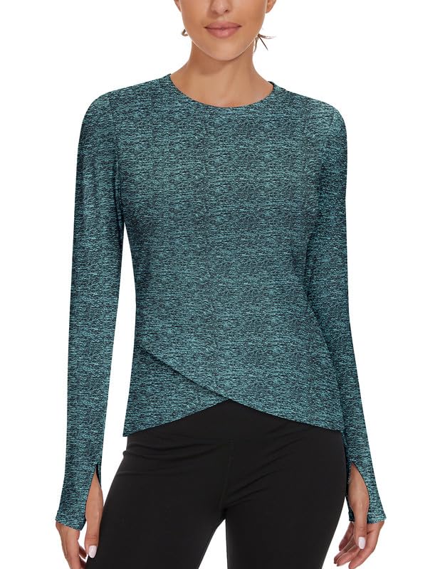 Soneven Women's Long Sleeve Thermal Running Shirt - Compression Workout Top with Thumb Hole for Yoga, Gym & Outdoor Activities | Moisture-Wicking & Breathable Athletic Wear for Cold Weather Training