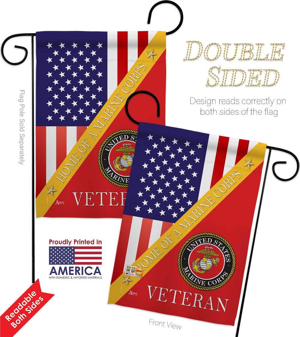 USMC Semper Fi Double-Sided Garden Flag Kit - 28x40 Inch Military Veteran Yard Banner, Made in USA - Perfect for Patriotic Home Decor, Armed Forces Tribute & Outdoor Memorial Displays