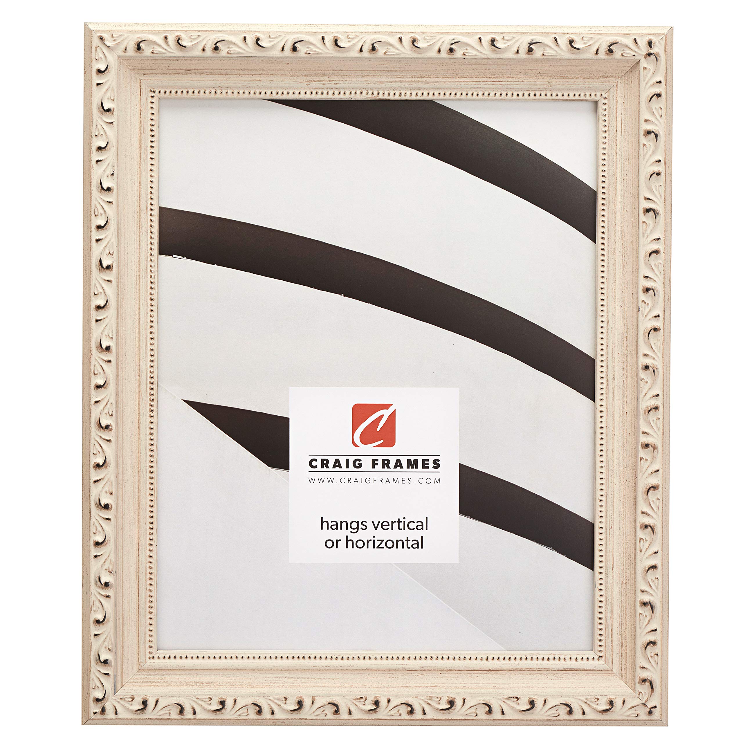 Antique Ornate Picture Frame 13x19 Inch Off-White - Craig Frames for Wall Art, Vintage Home Decor & Photo Display - Perfect for Living Room, Bedroom & Office Decorations