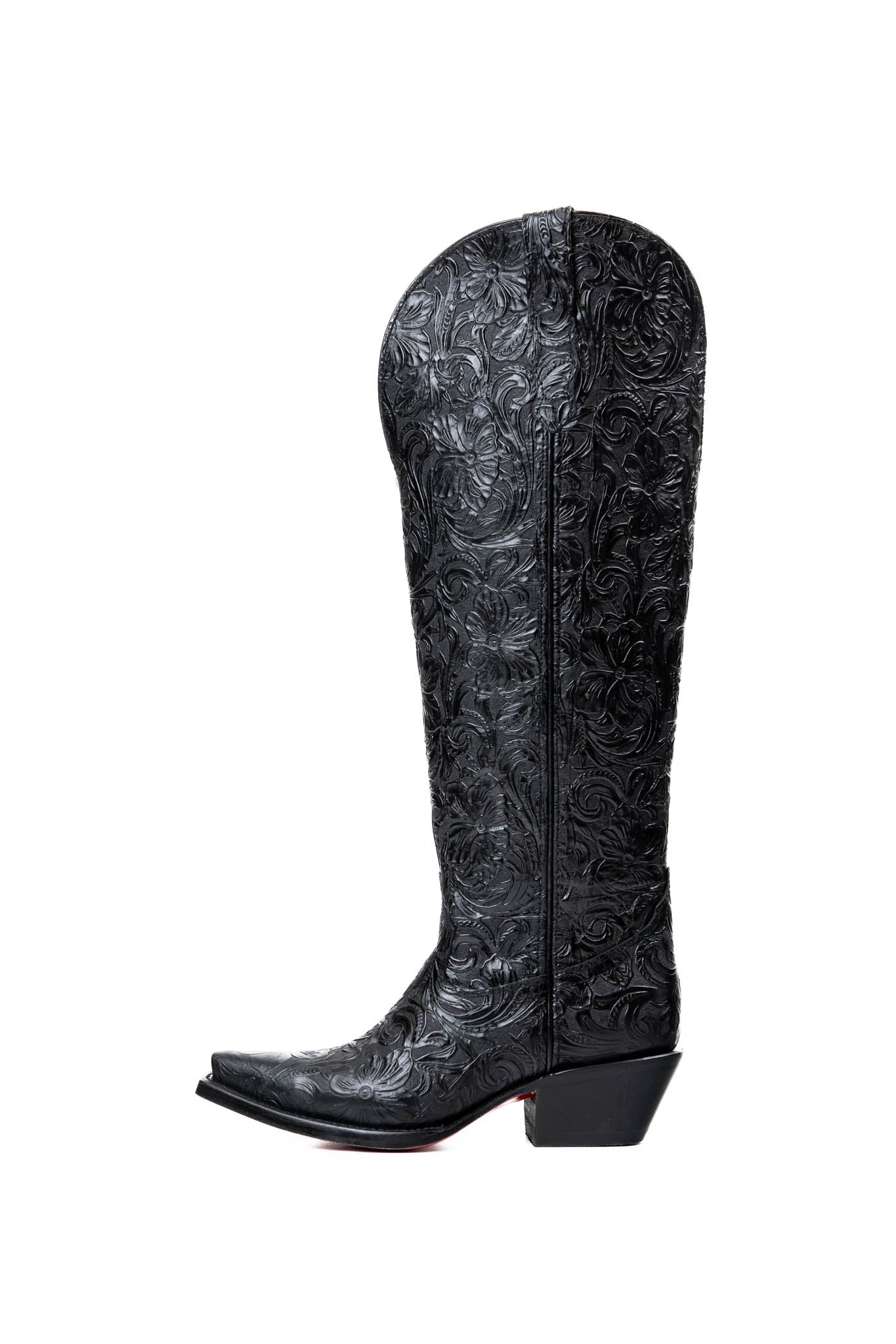 Nancy Tall Wide Calf Cowgirl Boots with Red Bottom Snip Toe - Perfect for Western Rides, Country Music Festivals & Cowgirl Fashion Outfits