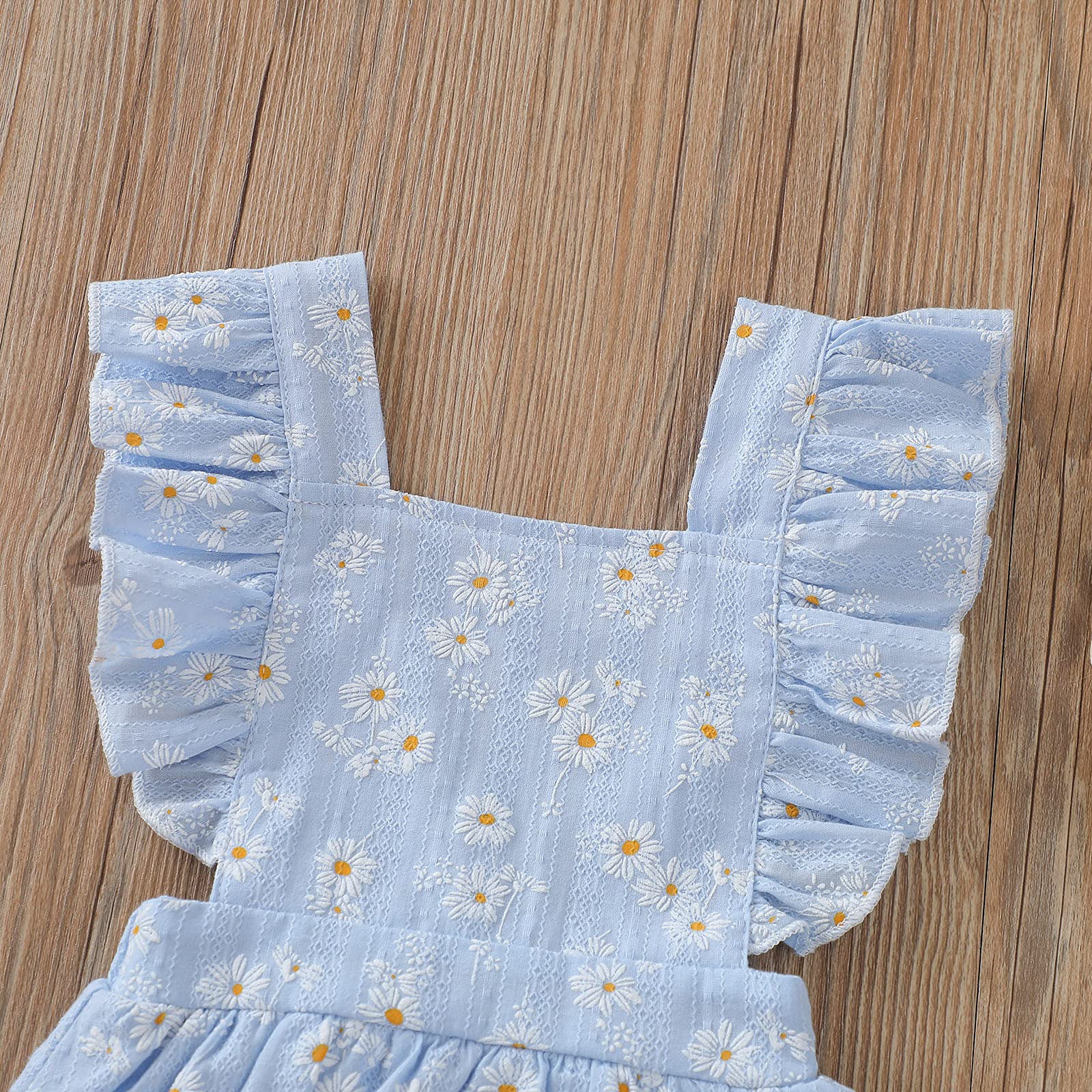 Newborn Baby Girl Daisy Romper Dress - Flutter Sleeve One-Piece Jumpsuit with Headband for Summer Outfits | Perfect for Photoshoots, Parties & Casual Wear