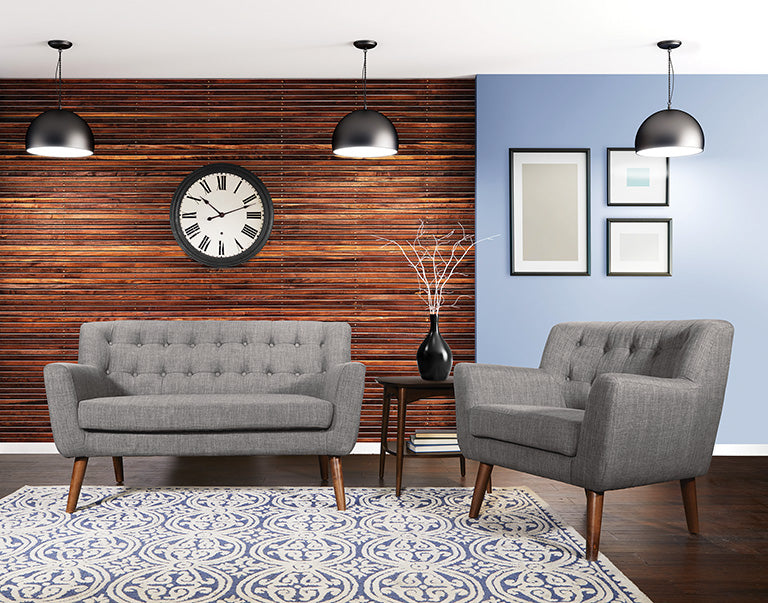 Office Star Mill Lane Chair and Loveseat Set [MLL3] - Modern Home Office Furniture for Comfortable Seating & Relaxation - Perfect for Living Room, Study or Workspace