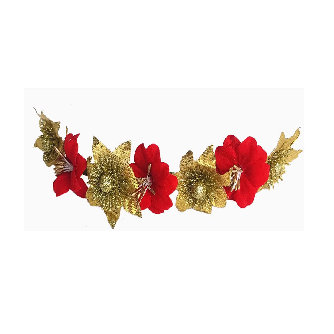 Arooman™ Floral Gajra Hair Accessories for Girls - Multi-Color Hair Styling Jewelry (Pack of 1) - Perfect for Weddings, Parties & Festive Occasions
