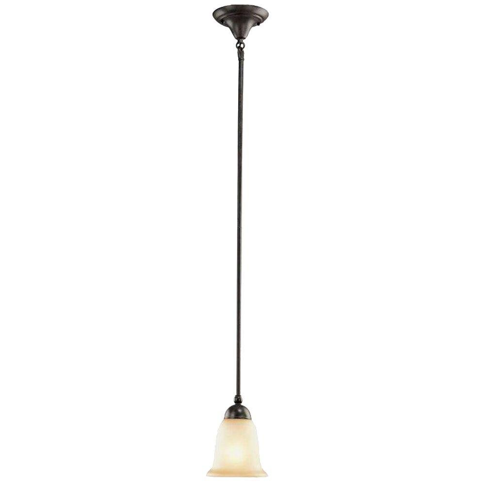 Rustic Iron Mini Pendant Light - 1-Light Commercial Electric Fixture for Kitchen Island, Bar, or Dining Room Decor