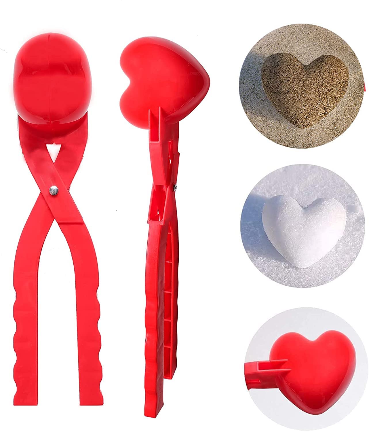 Snowball Maker Tool with Handle for Kids & Adults - Cartoon Snowball Clip for Winter Outdoor Play (2PCS) | Perfect for Snowball Fights, Backyard Fun & Family Winter Activities