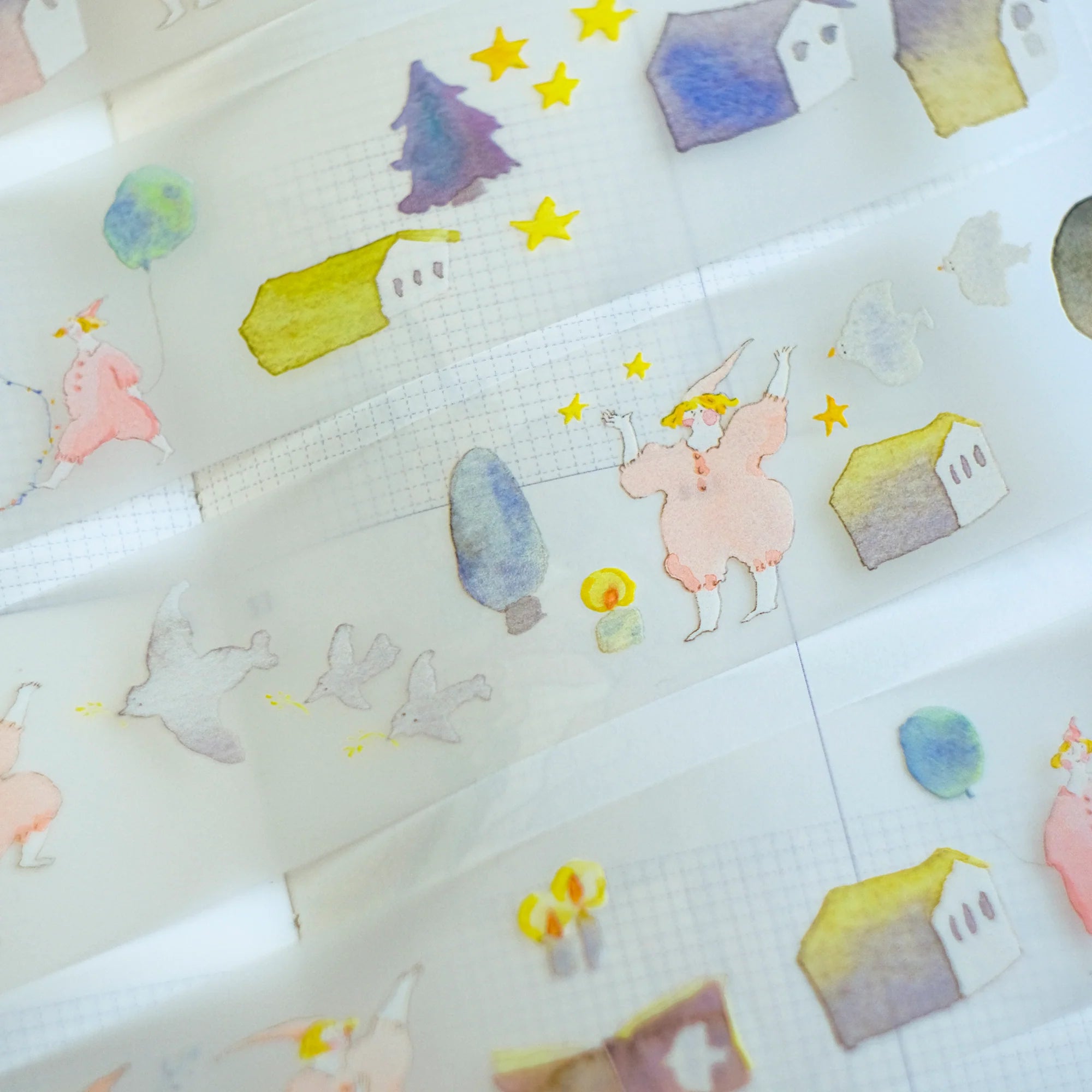 Dodolulu Pinky Fairies PET Washi Tape - Decorative Adhesive Tape for Scrapbooking, Journaling, DIY Crafts, and Gift Wrapping
