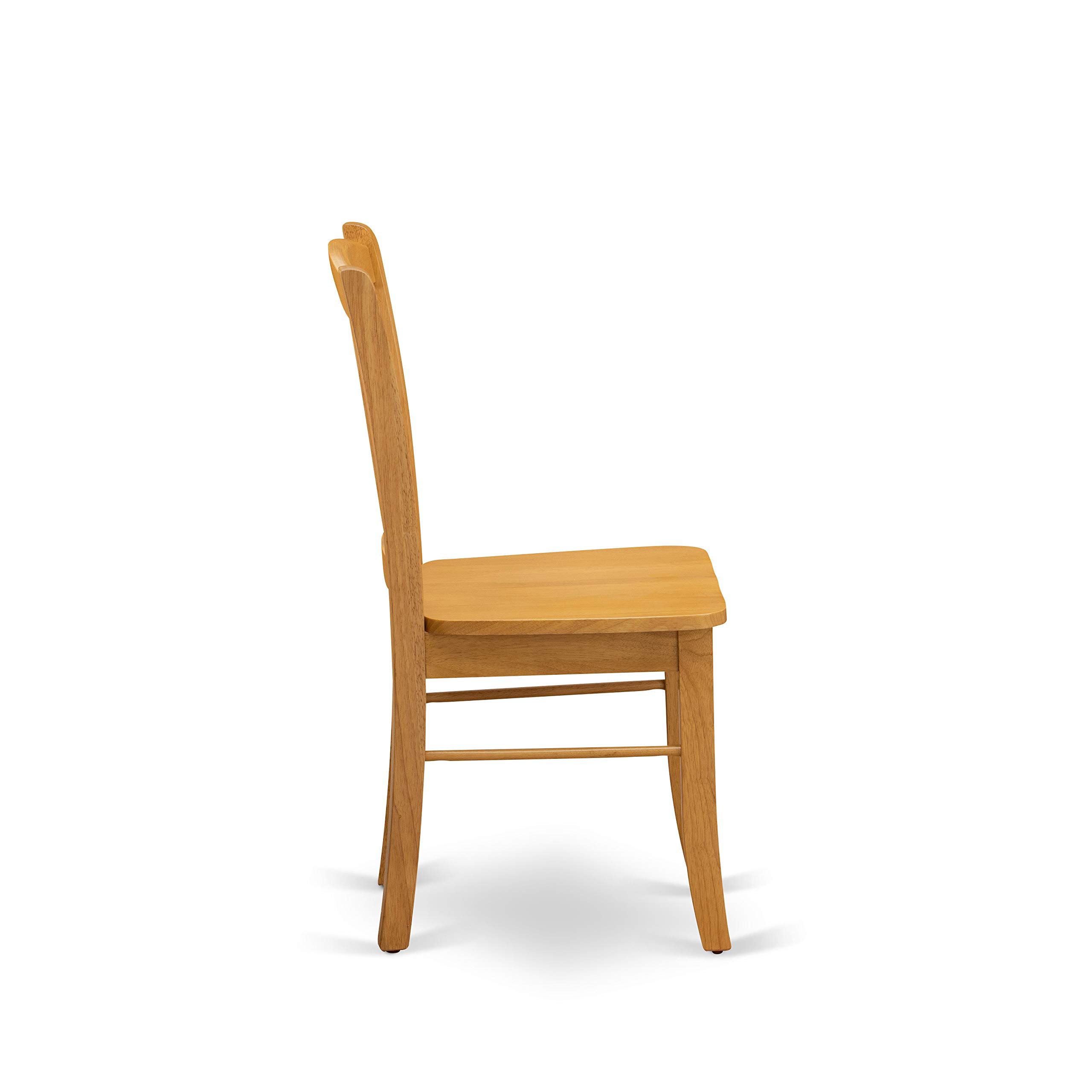 East West Furniture NDDL5-OAK-W 5-Piece Oak Dining Set with Drop-Leaf Table & 4 Chairs, 30x48 Inch - Perfect for Small Kitchens, Breakfast Nooks & Compact Dining Spaces