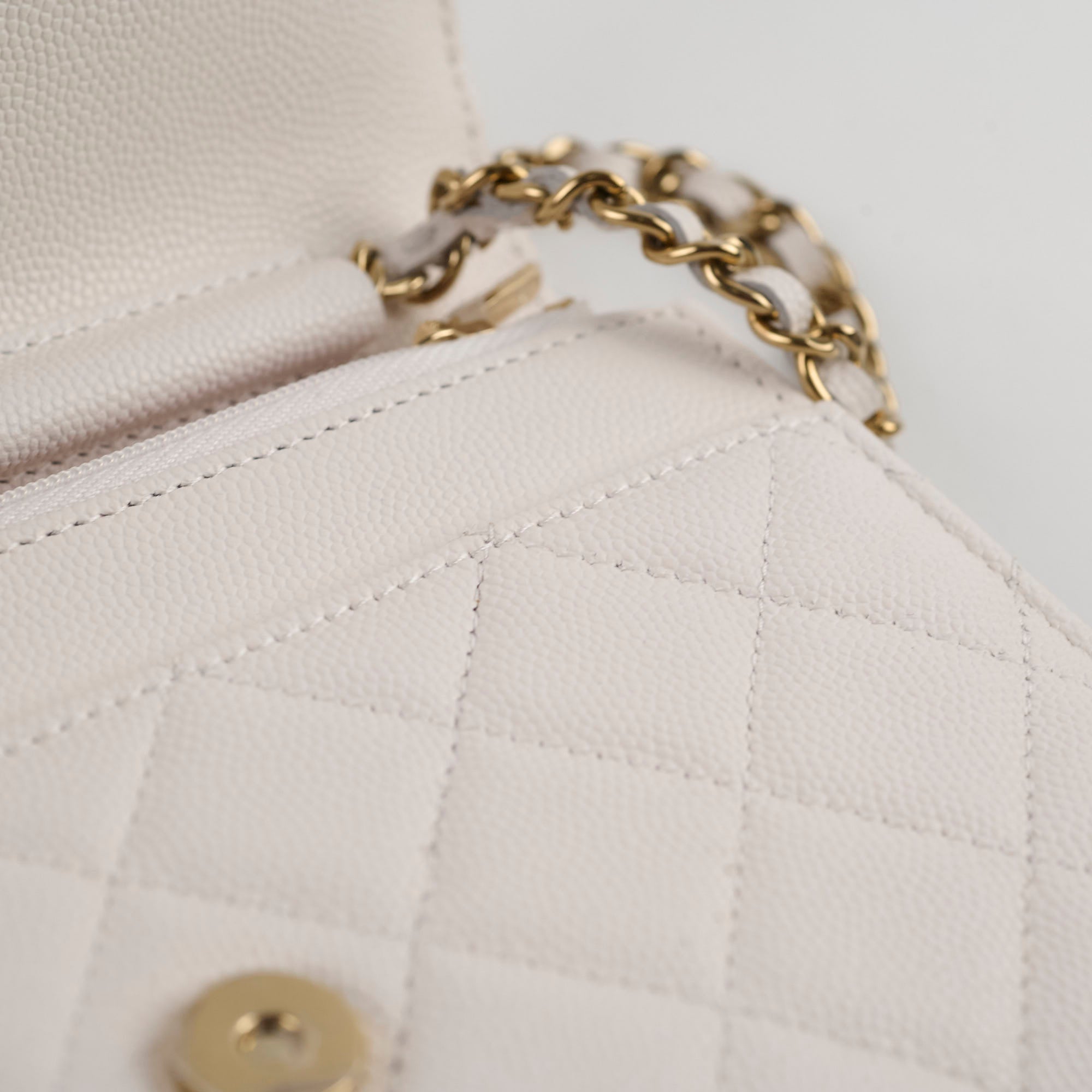Chanel Caviar Leather Wallet On Chain Crossbody Bag - White with Microchip - Perfect for Evening Events, Parties & Luxury Fashion Accessories