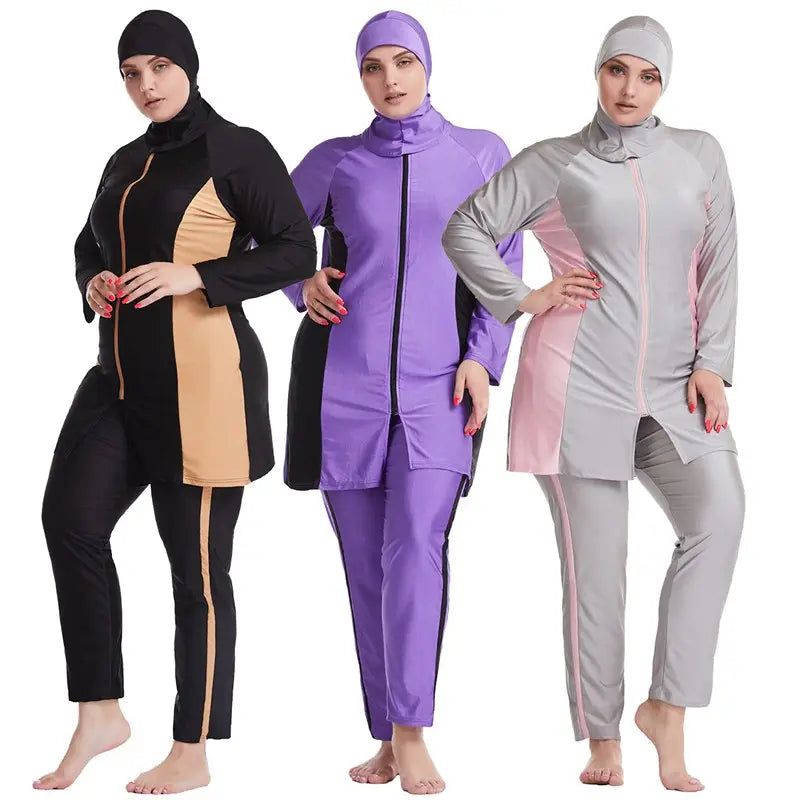 **Plus Size Halal Burqini Swimwear for Muslim Women - Modest Islamic Full-Coverage Swimsuits for Beach & Pool**