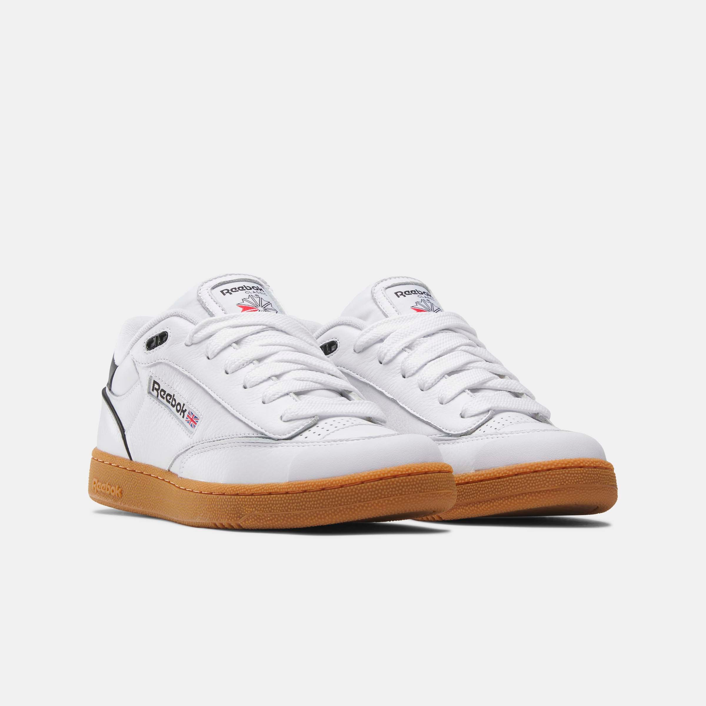 Reebok Club C Vintage Sneakers - White, Black & Gum Sole - Classic Retro Tennis Shoes for Men & Women | Perfect for Casual Wear, Gym & Street Style