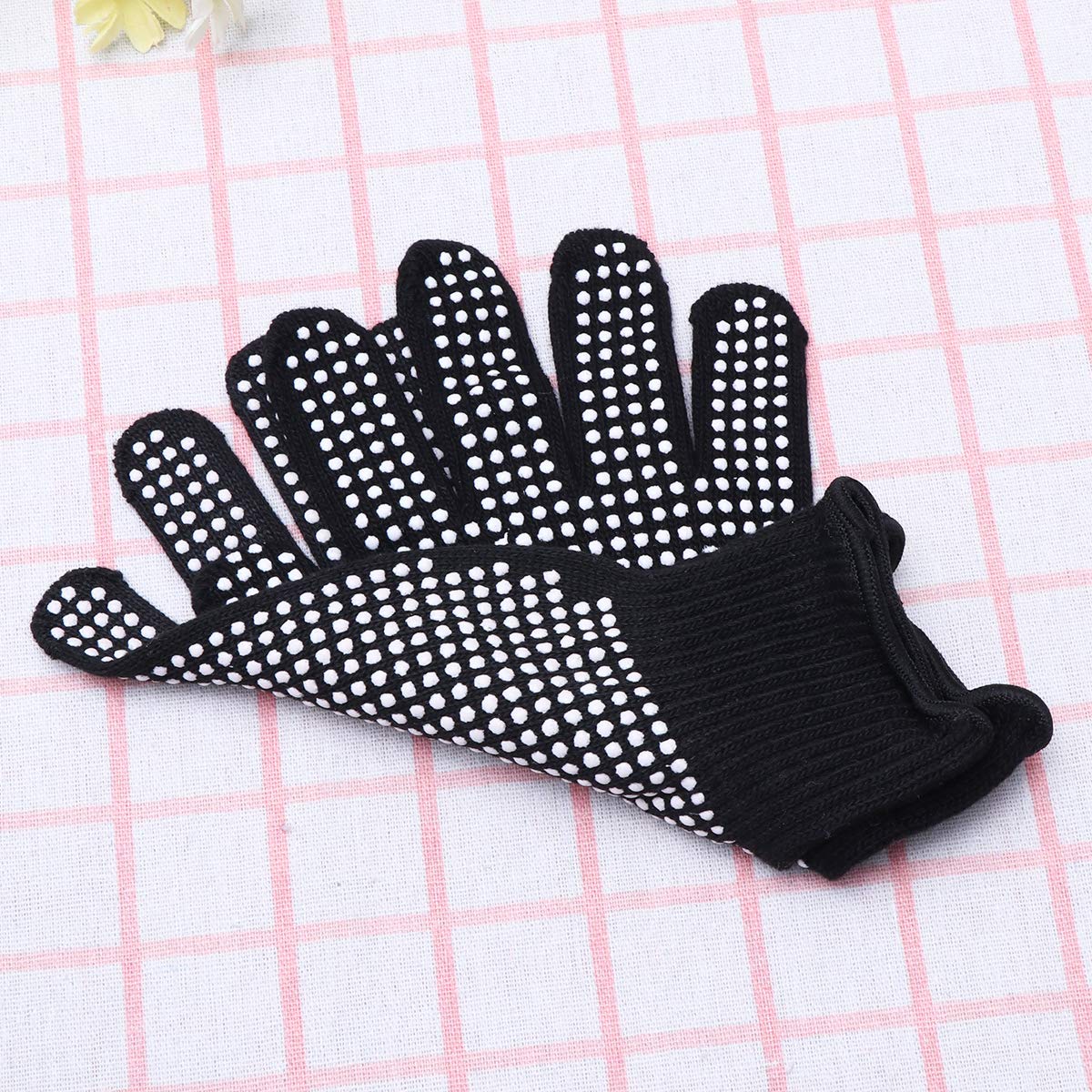Beaupretty Heat-Resistant Oven Gloves for Cooking & Hair Styling - Thermal Protection for Baking, Grilling & Curling Iron Use - Black