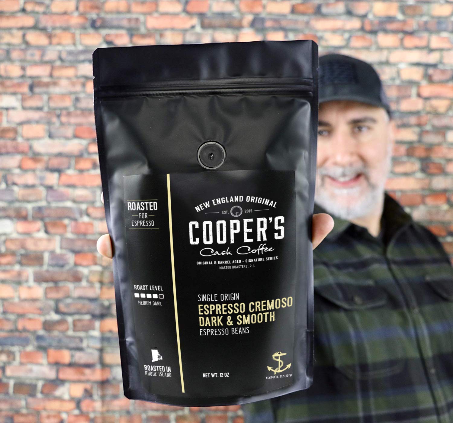 Premium Brazilian Espresso Ground Coffee Beans - Strong, Smooth & Creamy Medium Dark Roast Single Origin Coffee, 12 oz Bag by Cooper's Cask Coffee | Perfect for Home Brewing, Office Use & Gifts