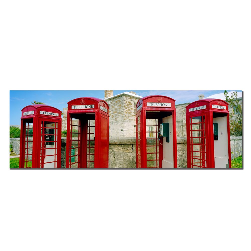 Preston Bermuda Telephone Canvas Art - 16x48 Inch Vintage Wall Decor for Living Room, Office & Bedroom | Trademark Art | Coastal & Nautical Home Decor