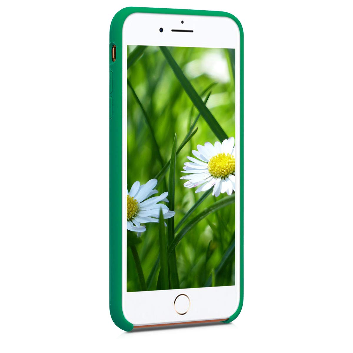 kwmobile Premium TPU Silicone Case for Apple iPhone 7 Plus/8 Plus - Shockproof Protective Phone Cover with Soft Matte Finish in Emerald Green - Perfect for Everyday Use, Work & Outdoor Activities
