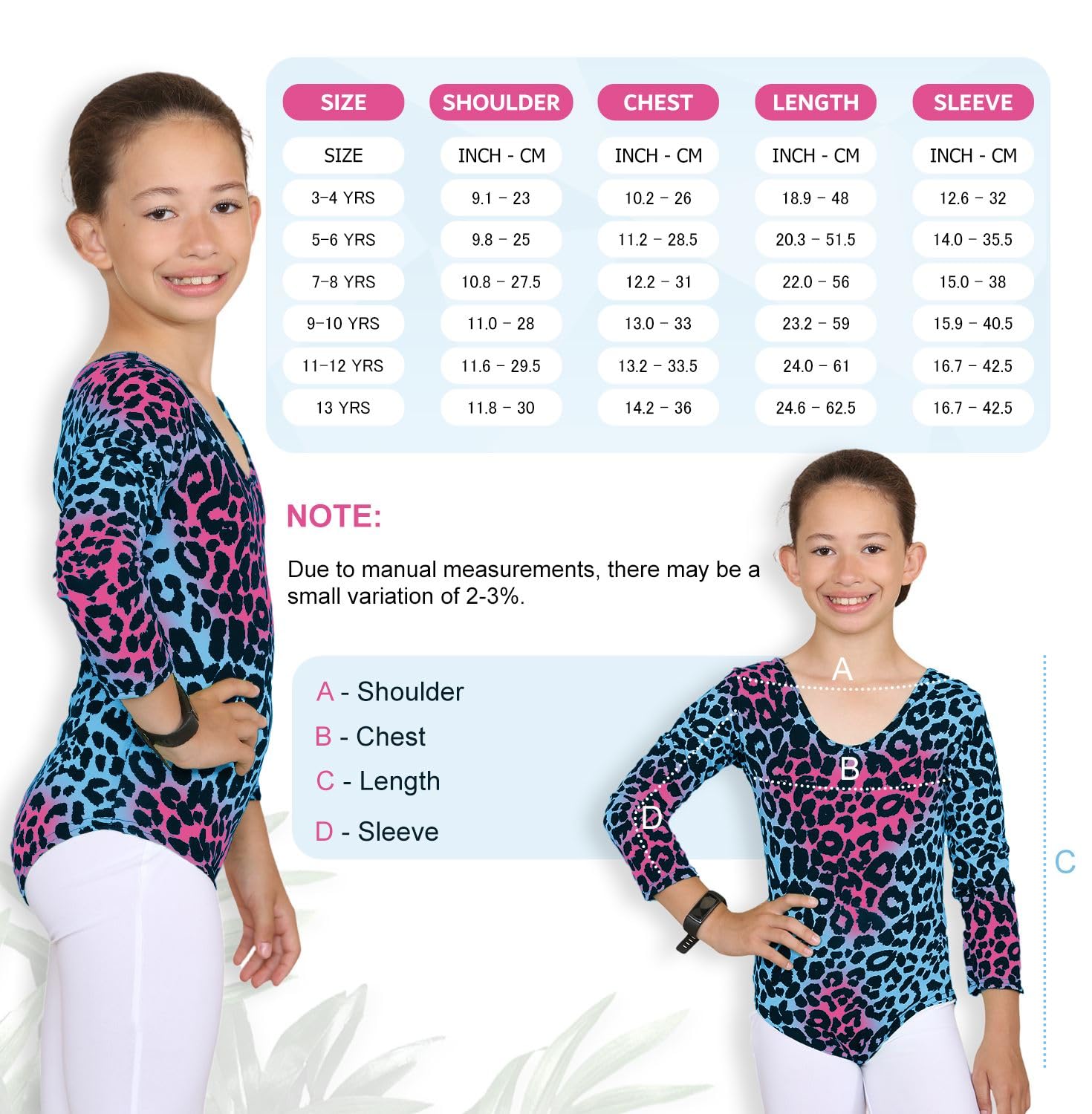 Janisramone® Girls Gymnastics Leotard - Leopard Print Ballet Dance Bodysuit for Kids | Perfect for Ballet, Gymnastics, Dance Classes & Performances