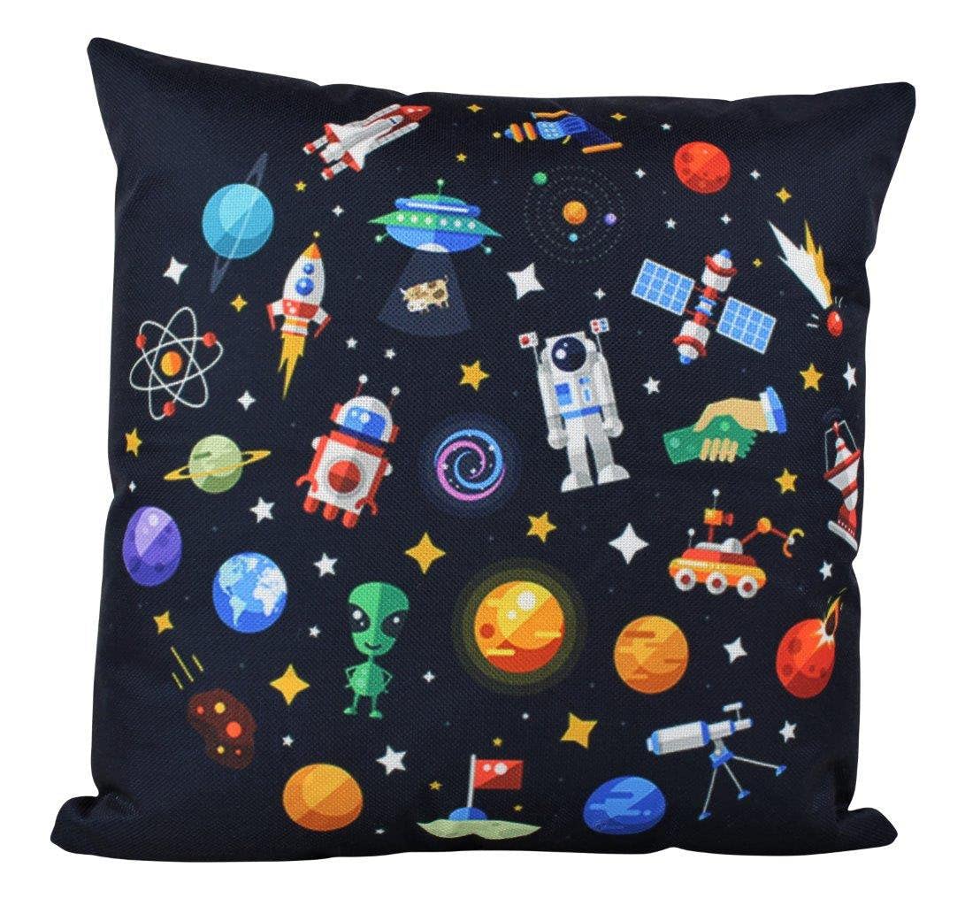 Alien Planet Spaceship Rocket Ship Fun Gifts - Decorative Throw Pillow Cover for Kids Room & Home Decor - Perfect Birthday Present for Sci-Fi Lovers & Space Enthusiasts