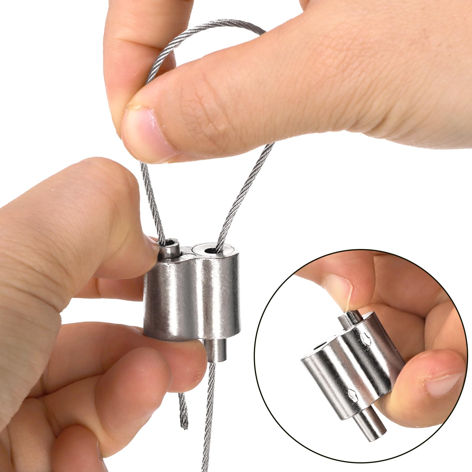 TOPZEA 10-Pack Heavy Duty M3 Wire Rope Cable Clamps for 1/16