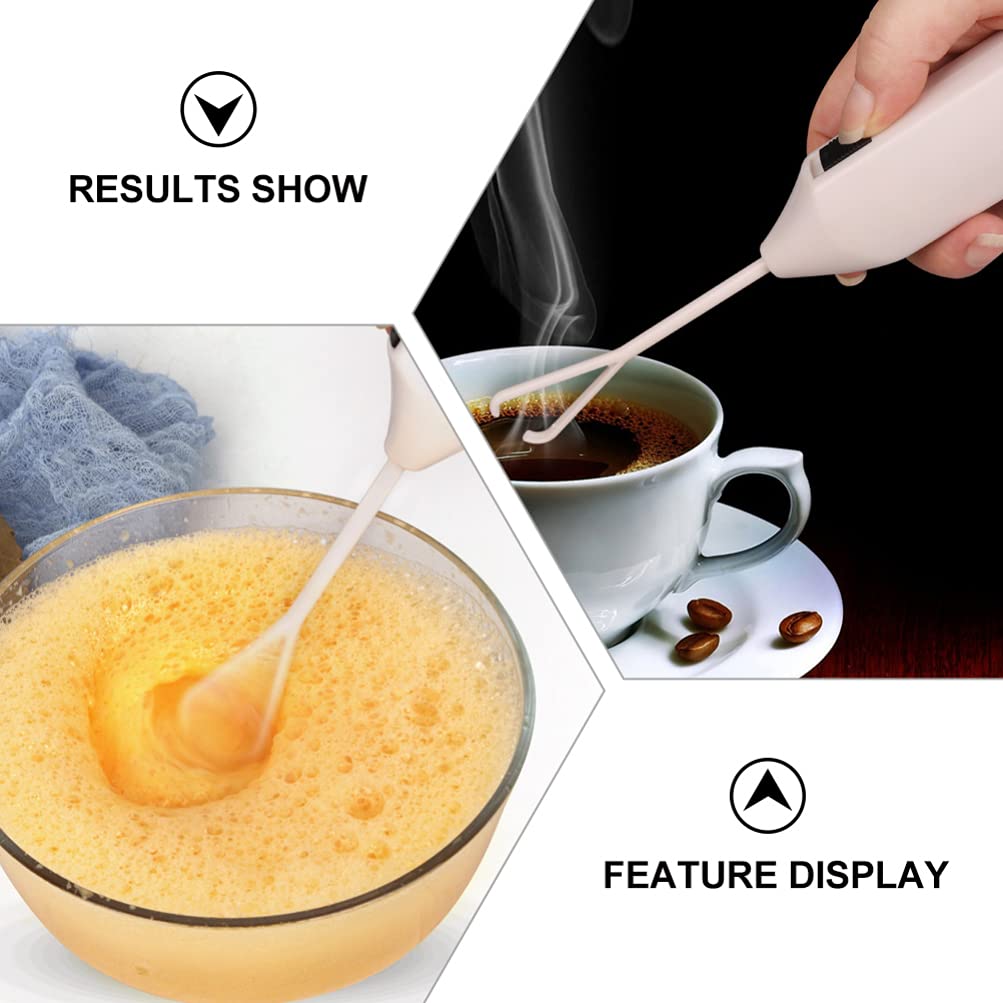 2pcs Electric Egg Milk Frother Handheld Battery Operated Foam Maker - Mini Whisk for Coffee, Latte, Hot Chocolate, Smoothies & Baking - Perfect for Kitchen, Cafe & Home Use