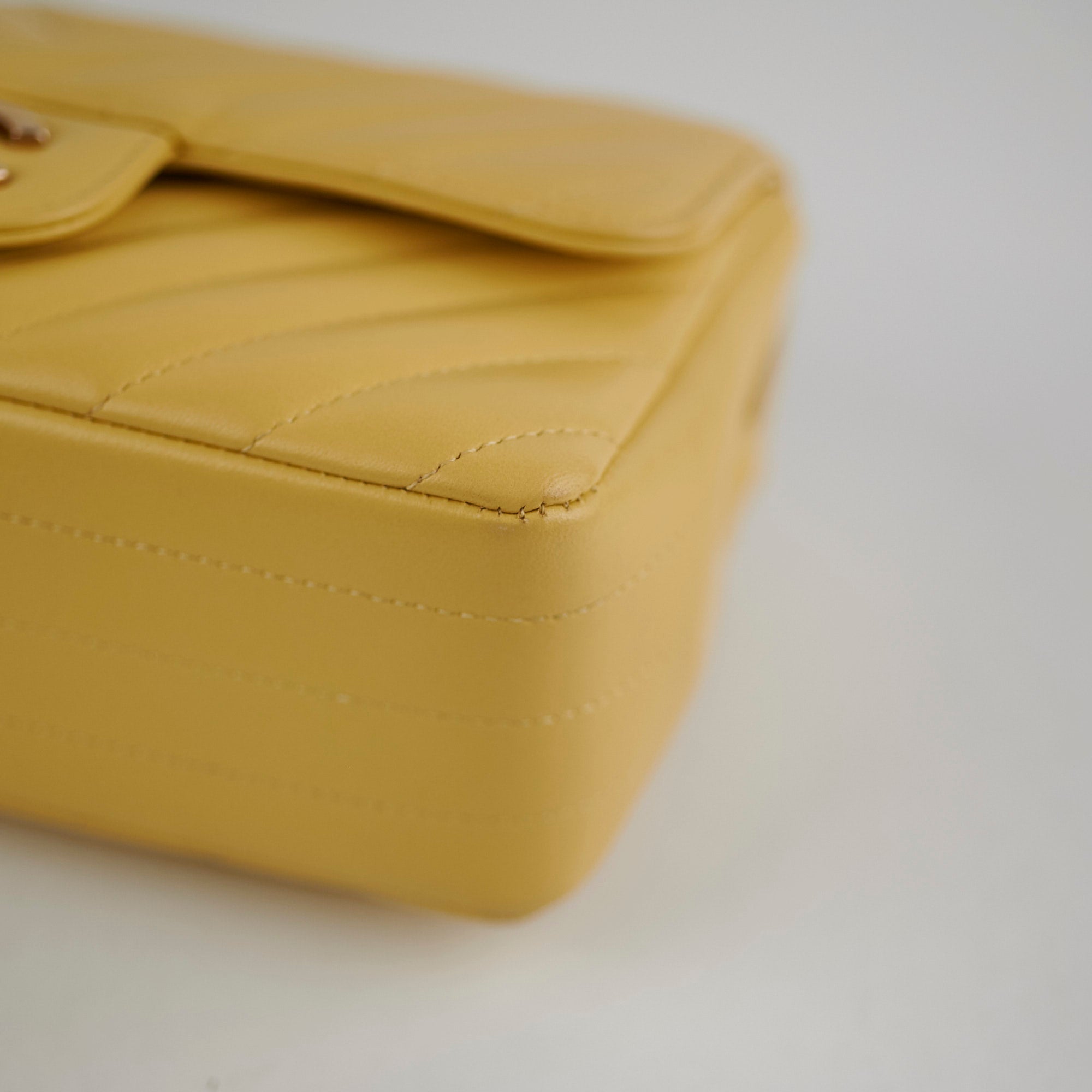 Chanel Mini Rectangular Chevron Yellow Leather Crossbody Bag - Luxury Designer Handbag for Women, Perfect for Parties & Evening Events
