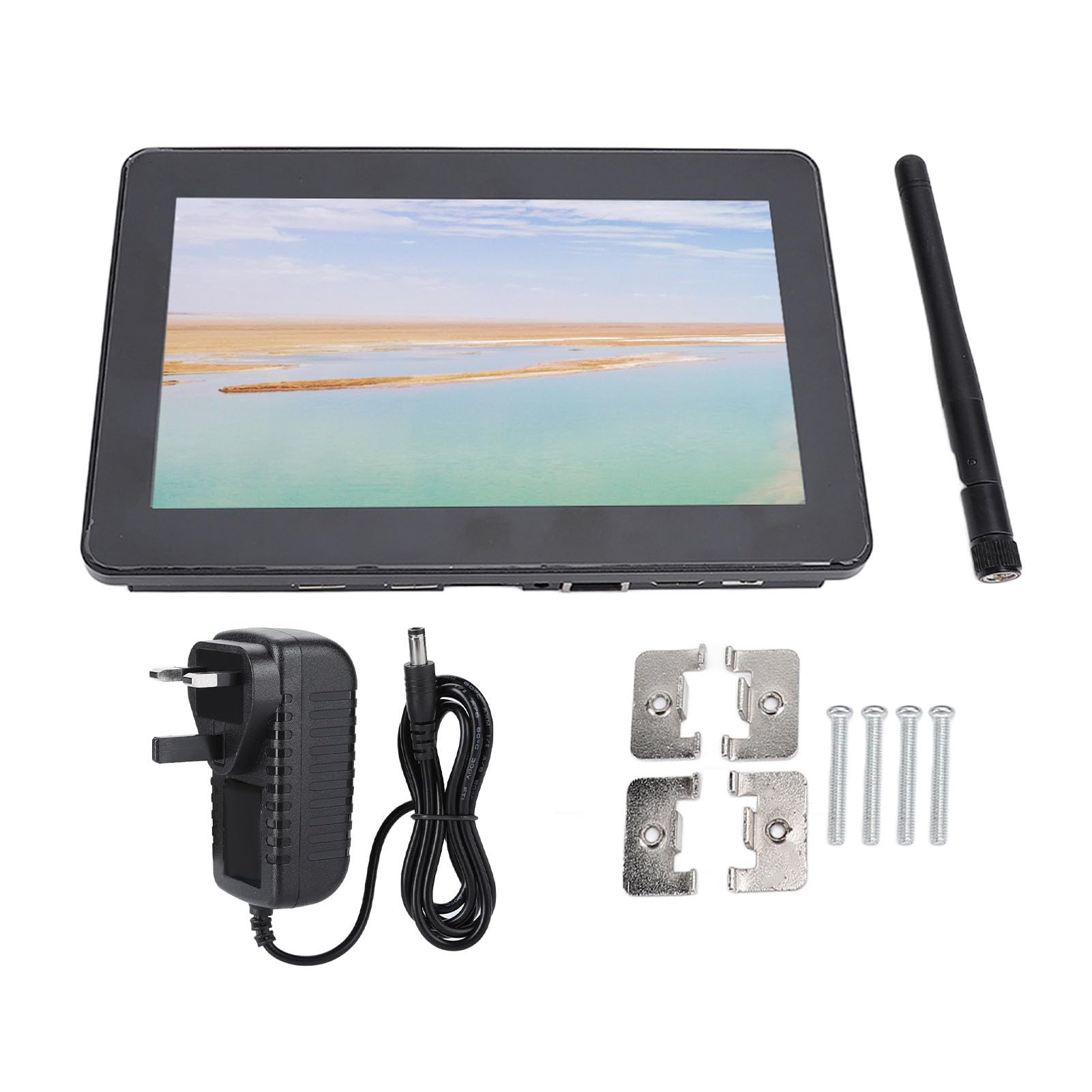 ASixxSix 7 Inch Capacitive Touch Screen Monitor - 1024x600 HD Resolution, Android 7.1.1 OS, WiFi & HDMI Connectivity, USB-Powered Industrial Panel PC with Antenna - Perfect for Digital Signage, Kiosk Systems, Factory Automation, and Smart Home Control (UK Version)