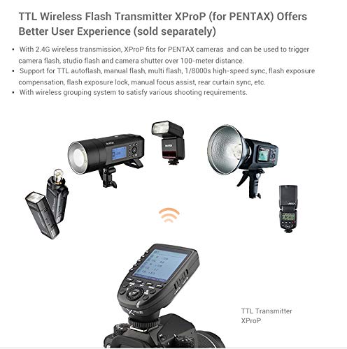 Godox TT350P 2.4G Wireless GN36 HSS 1/8000s TTL Speedlite Flash for Pentax 645Z, K-3II, K-1, KP, K-50, K-S2, K70 DSLR Cameras - Perfect for Wedding, Portrait & Outdoor Photography