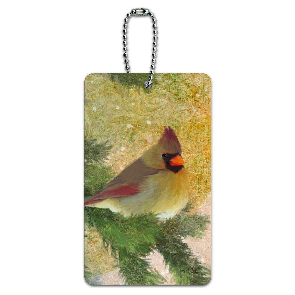Christmas Cardinal Bird Luggage Tag - Personalized Suitcase ID Tag for Travel Bags - Perfect for Holiday Travel, Carry-On Identification & Gift Giving