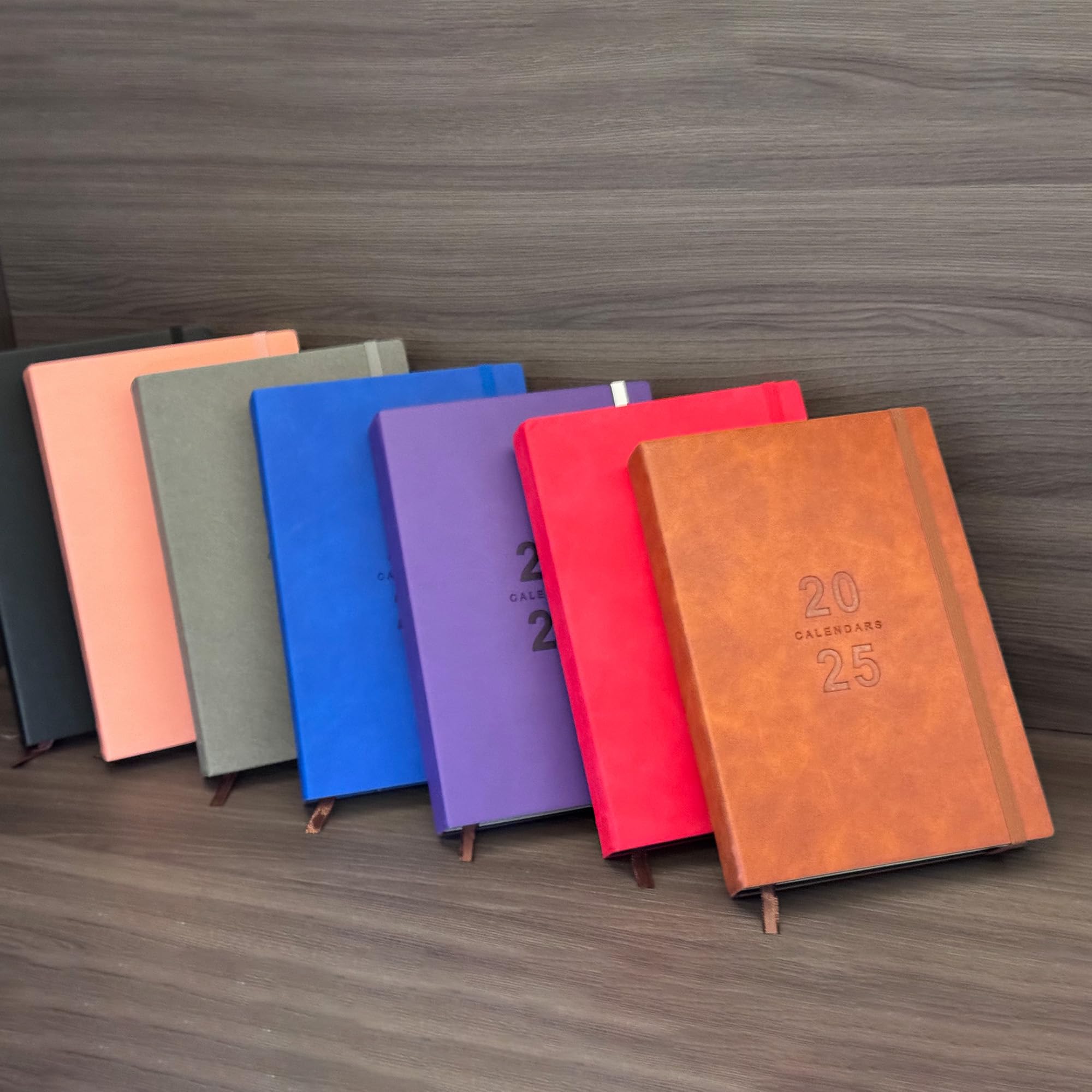 2025 Planner - Daily & Hourly Appointment Book with Faux Leather Cover (Blue), 8.5