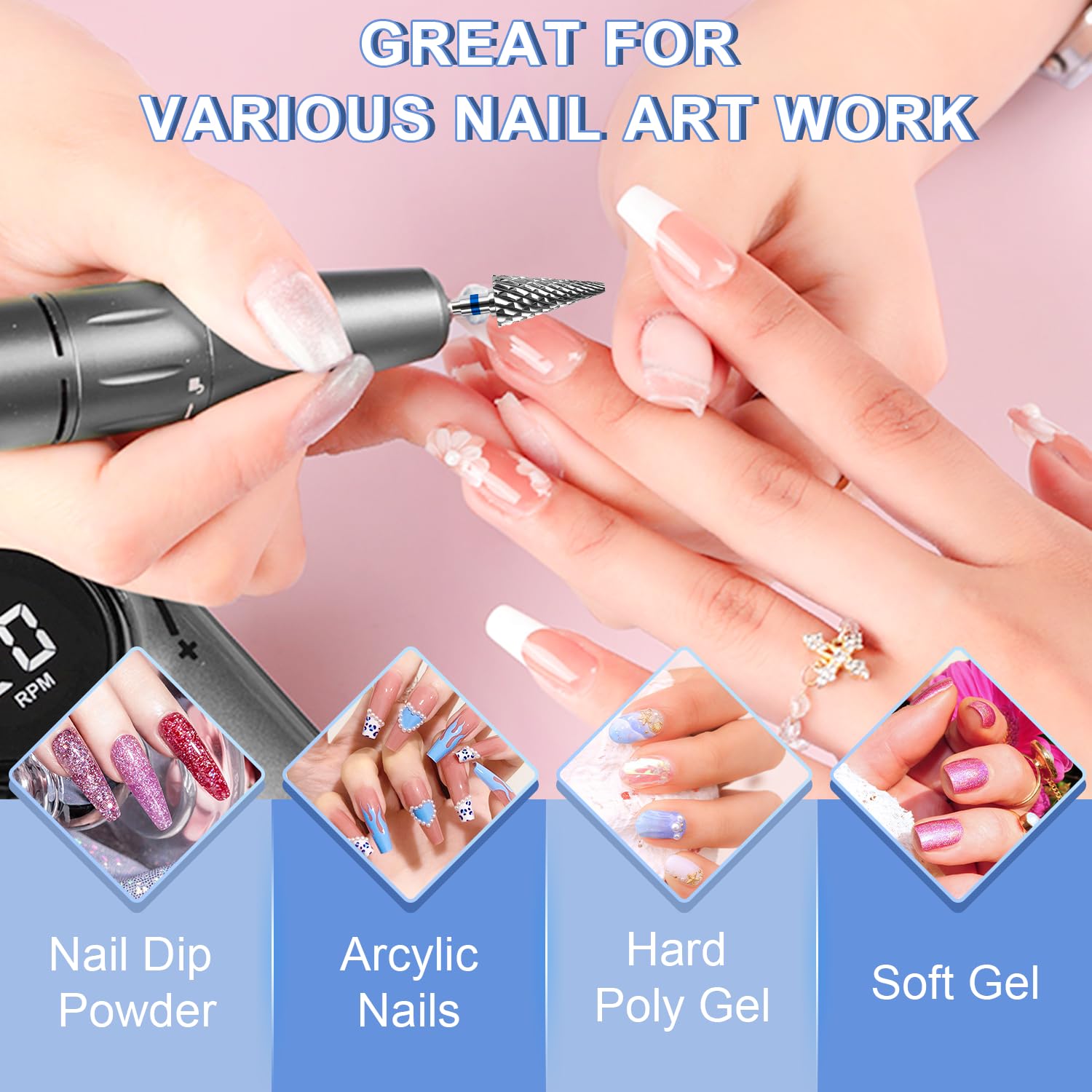 2Pcs Professional Nail Drill Bits Set - 3/32