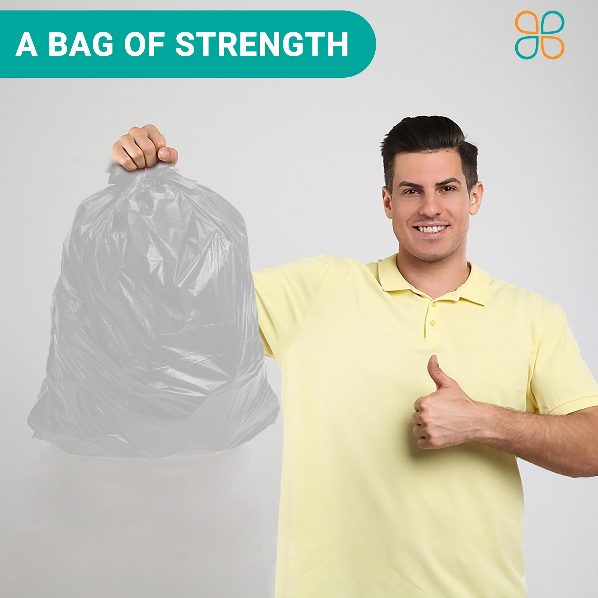 PlasticMill Heavy Duty Clear Trash Bags - 8 Micron Thick 7-10 Gallon Garbage Bags (24