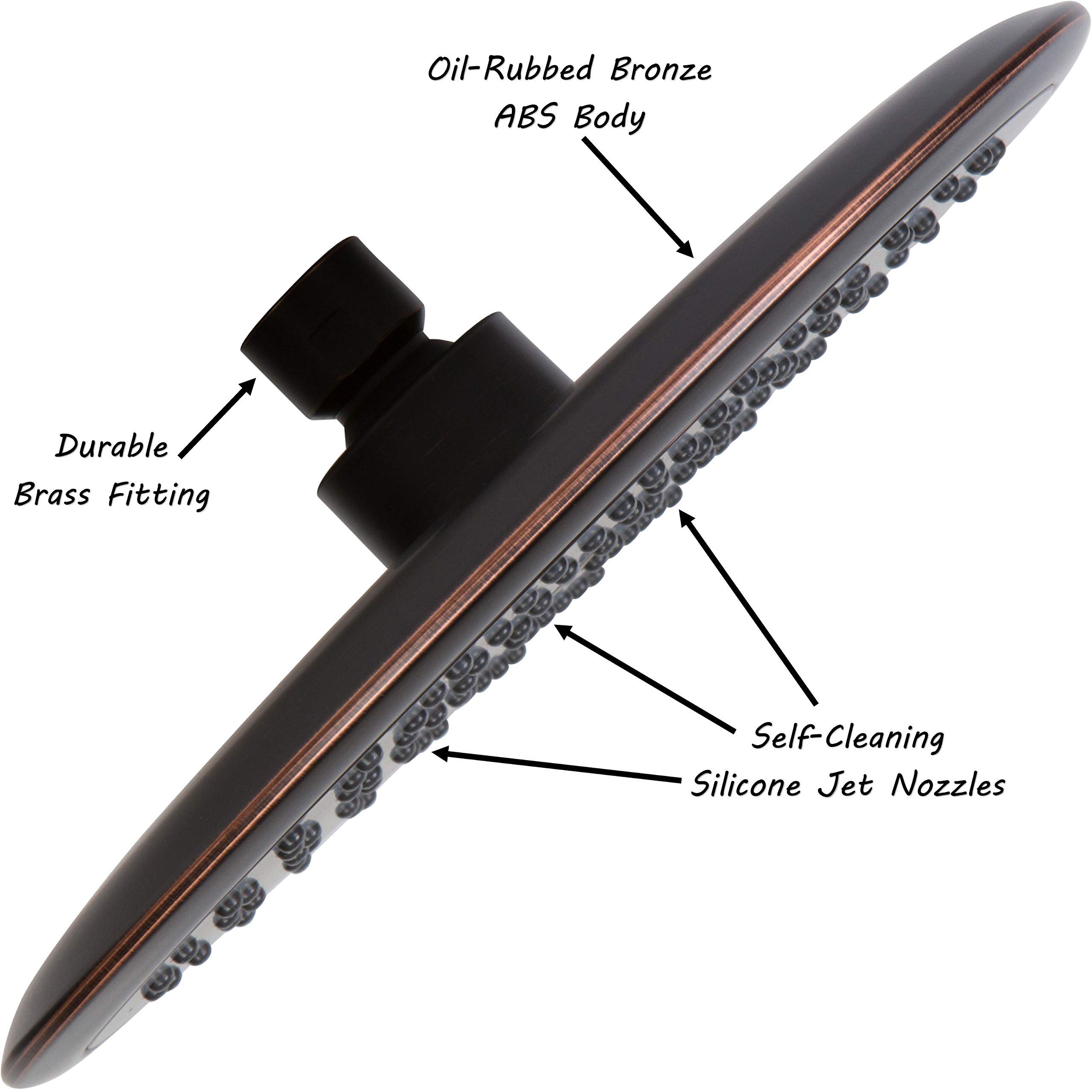 Luxury 9 Inch Rain Shower Head with Water Filter - Removes Chlorine, 2.5 GPM, Oil-Rubbed Bronze Finish - Includes 12 Inch Shower Arm and Flange - Perfect for Spa-Like Bathroom Experience and Skin Protection