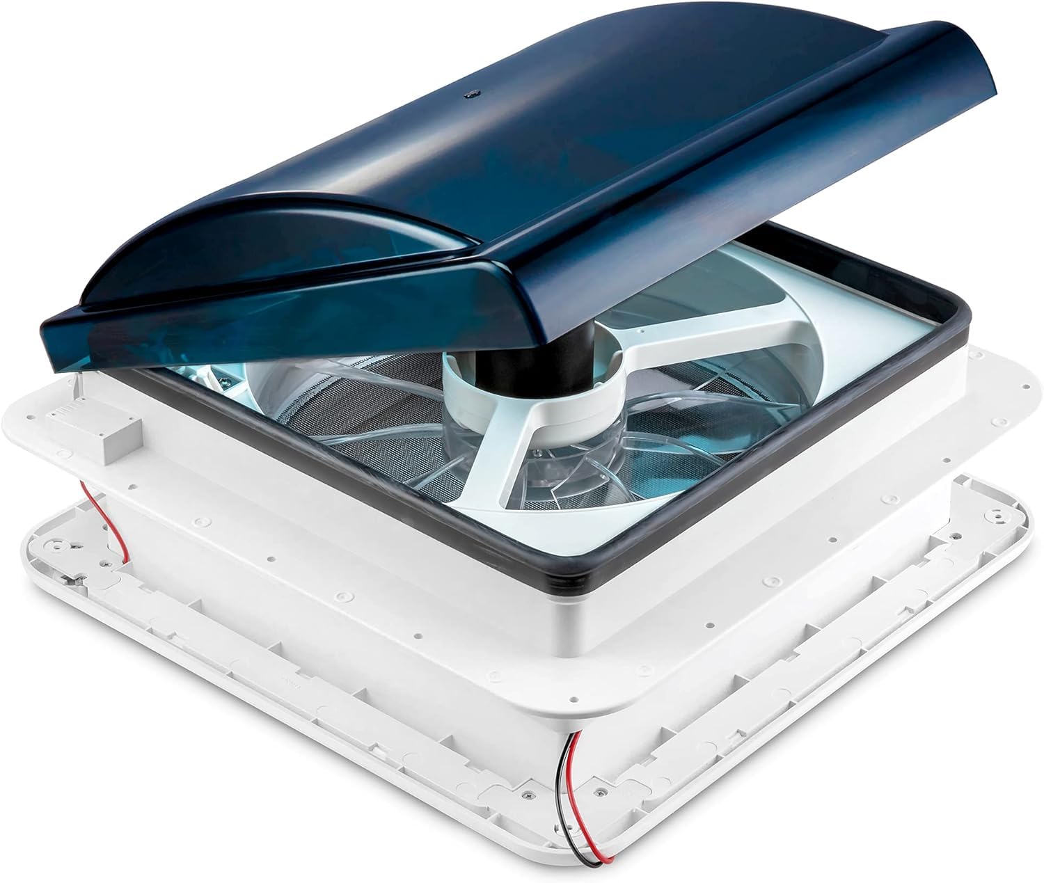 Hike Crew 14” RV Roof Vent Fan - 12V 3-Speed Intake & Exhaust Camper Fan with Manual Open/Close | Includes Screws & Garnish | Smoked Lid | Perfect for RV, Camper & Van Ventilation