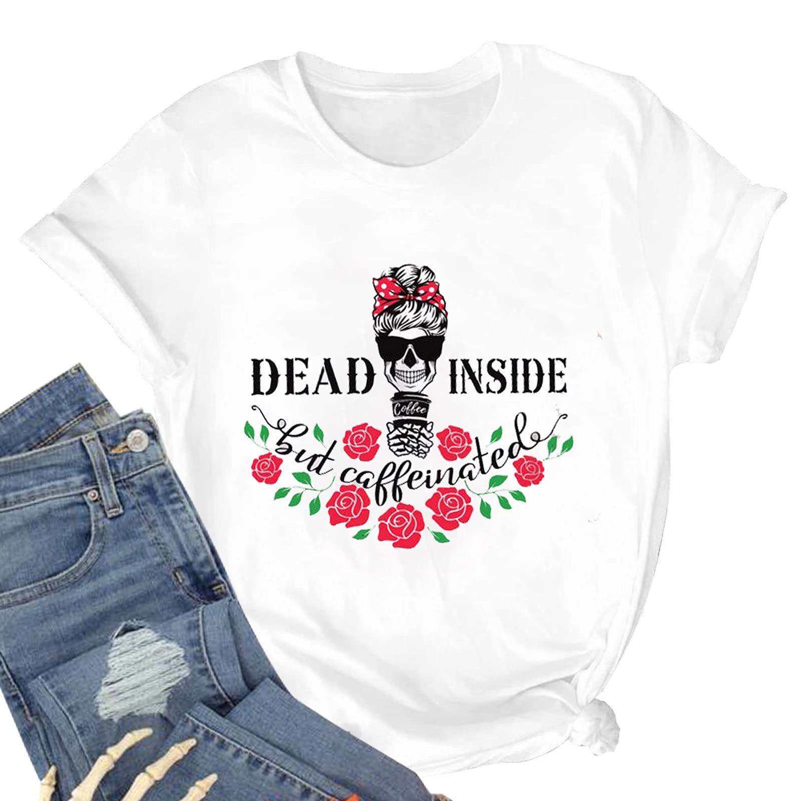 Women's Casual Graphic Printed Short Sleeve Round Neck T-Shirt - Funny Blouse Top for Juniors & Girls - Perfect for Everyday Wear, Outings & Gifts