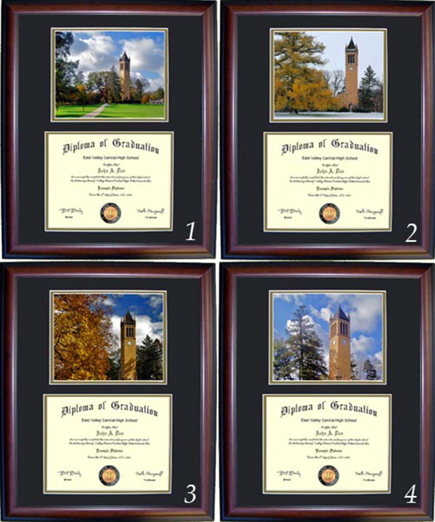 Iowa State University Diploma Frame with Photo Display - Premium Walnut Wood - Perfect for Graduation Gifts & Office Decor