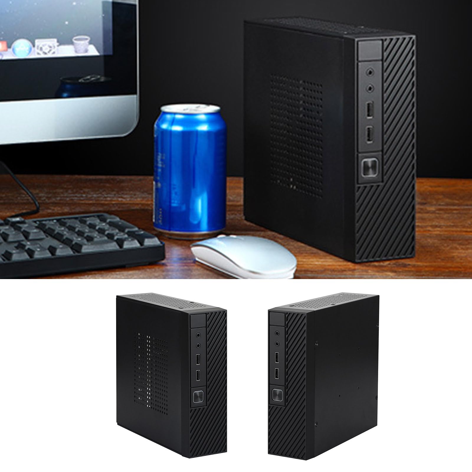 HDKEAN M06 HTPC Case - Industrial Mini PC Enclosure with USB 2.0 Ports for Home Theater & Office Use | Compact & Efficient Computer Chassis for Media Streaming & Industrial Control Applications