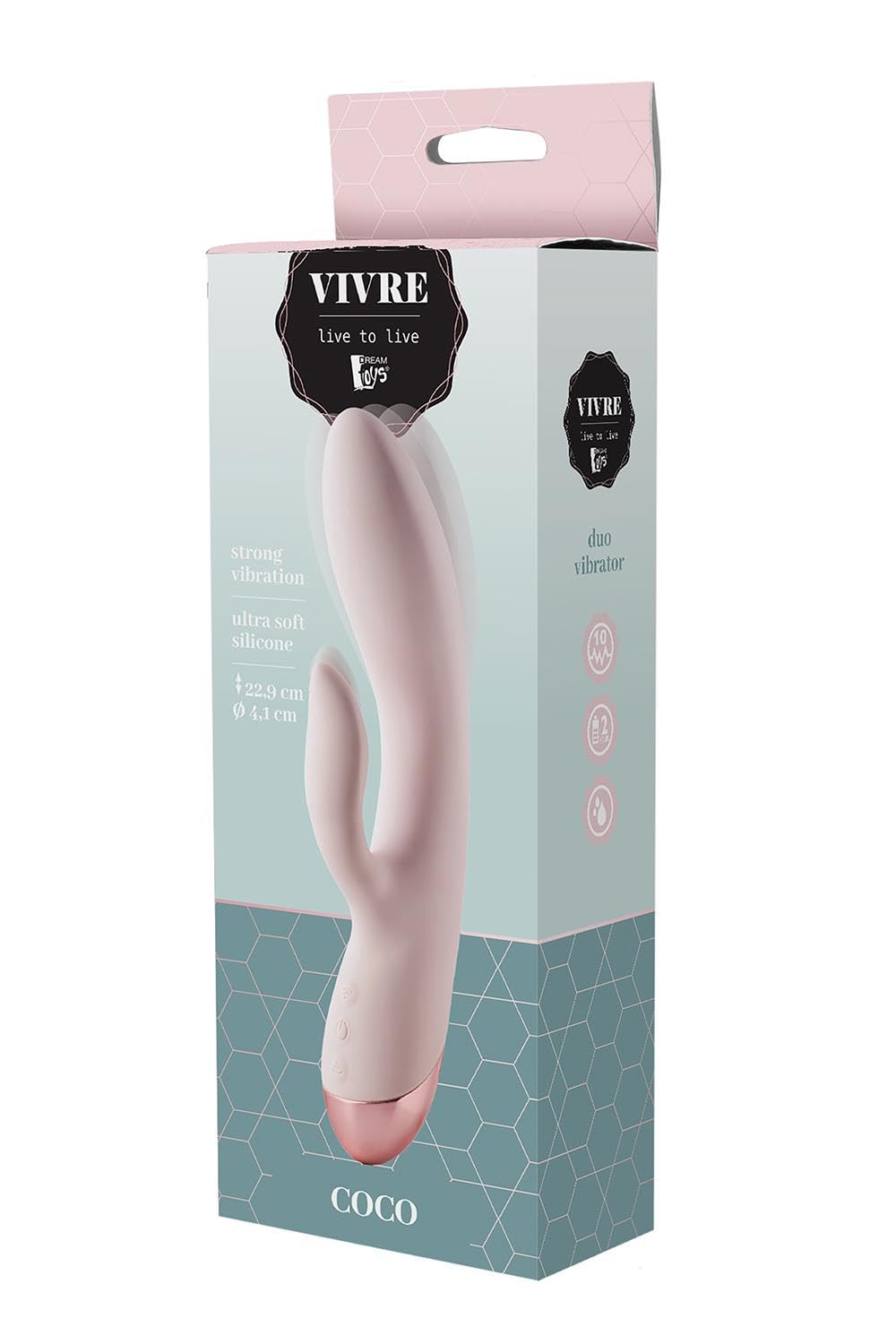 Dream Toys Vivre Duo Vibe Coco Pink 20cm - Dual Vibrating Massager for Relaxation & Intimacy - Perfect for Couples, Self-Care & Stress Relief