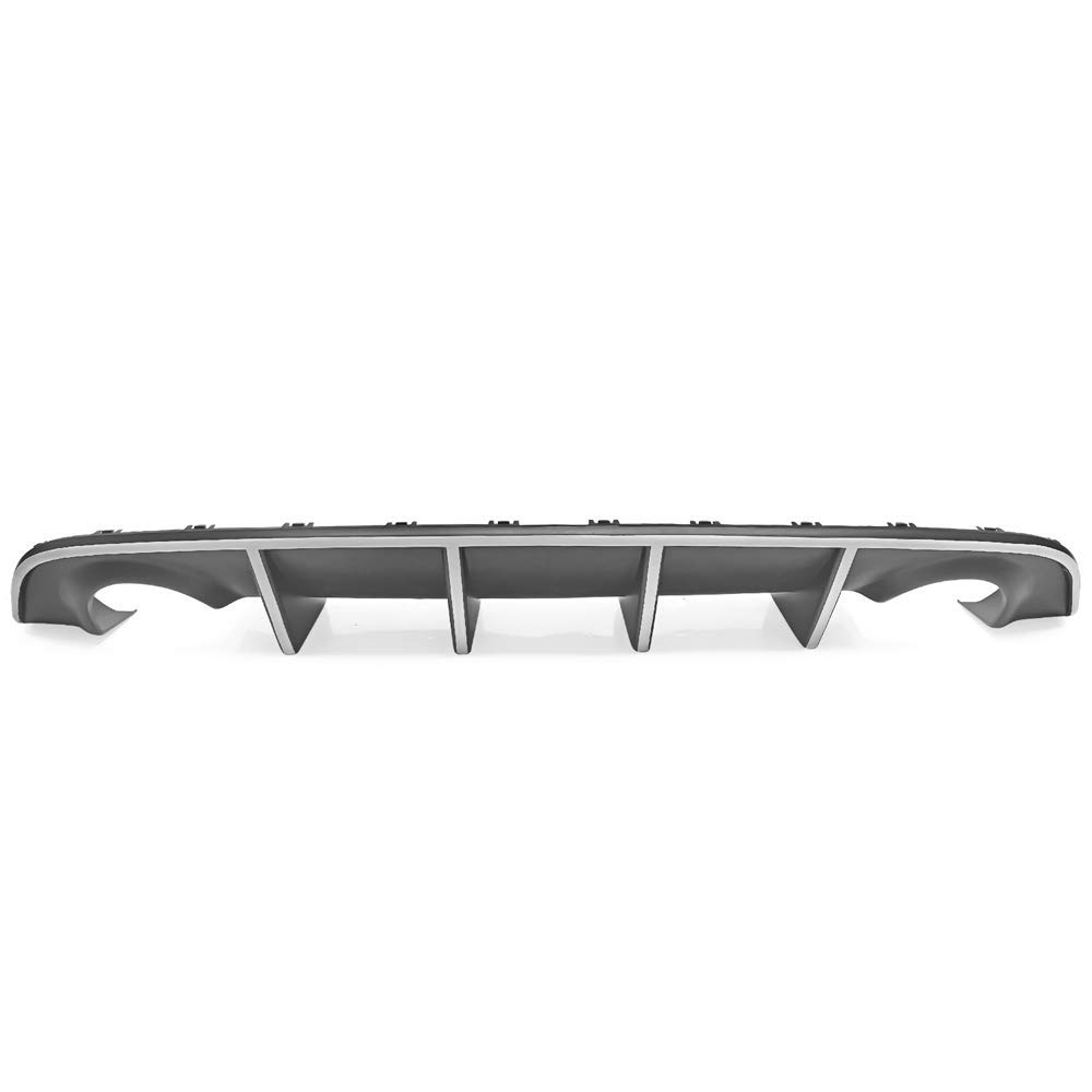 IKON MOTORSPORTS Bumper Lip Spoiler for 2015-2023 Dodge Charger SRT | Factory Style Rear Diffuser with White Reflective Tape | Enhance Style & Aerodynamics for Street & Track Racing