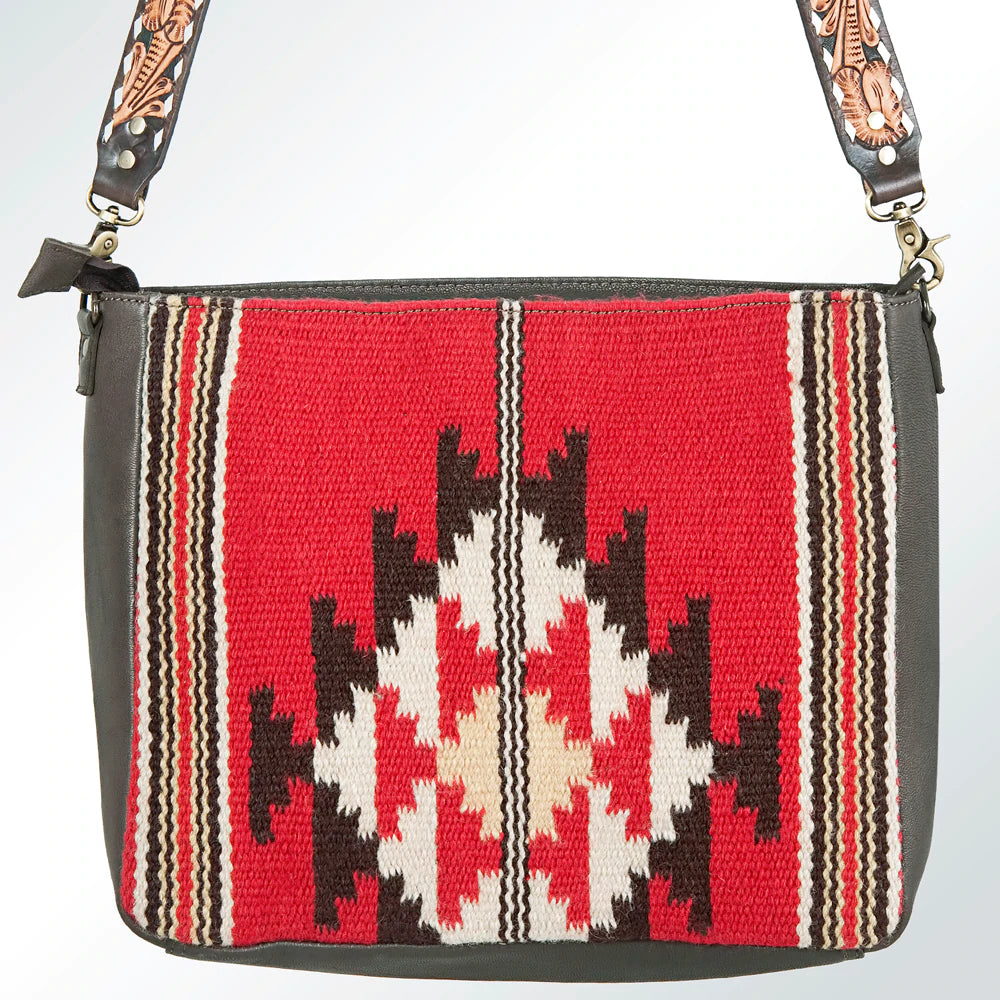 Authentic American Darling Red Aztec Bag - Handmade Boho Crossbody Purse for Women | Perfect for Festivals, Travel & Everyday Use