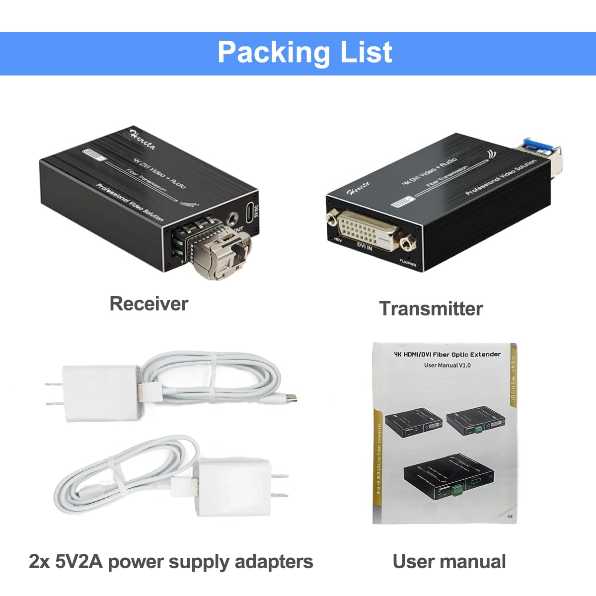 4K HD Mini DVI to Fiber Optic Extender - 20km Single-Mode Video Converter with External Stereo Audio | Ideal for Long-Distance CCTV, Broadcast & Conference Room AV Systems