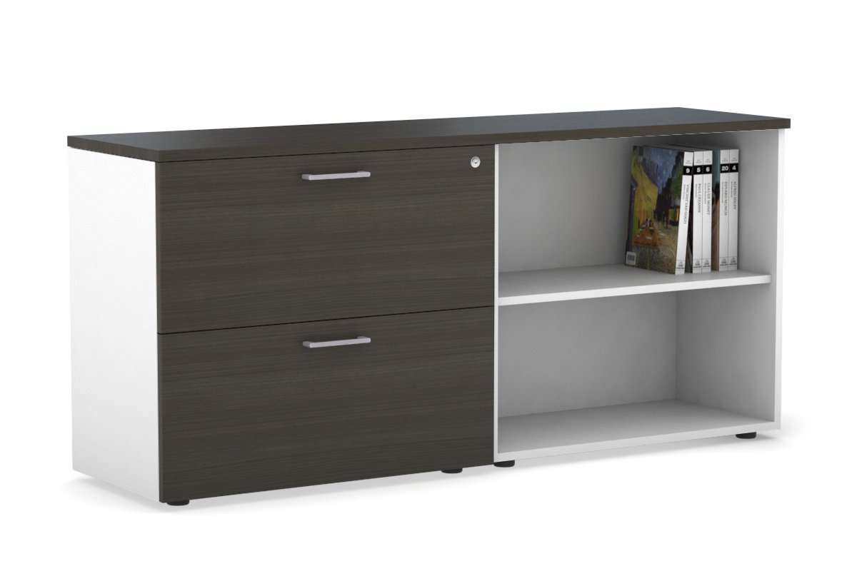 2-Drawer File Cabinet with Open Storage Shelf - Compact Office Organizer for Documents, Supplies & Stationery - Perfect for Home, Office & Workspace Organization